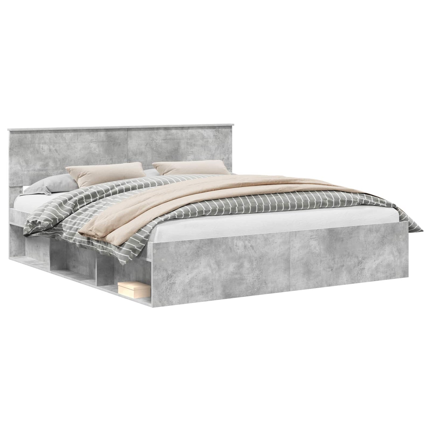 vidaXL Σκελετός Κρεβατιού Σκυρόδεμα 180 x 200 cm Επεξεργασμένο ξύλο