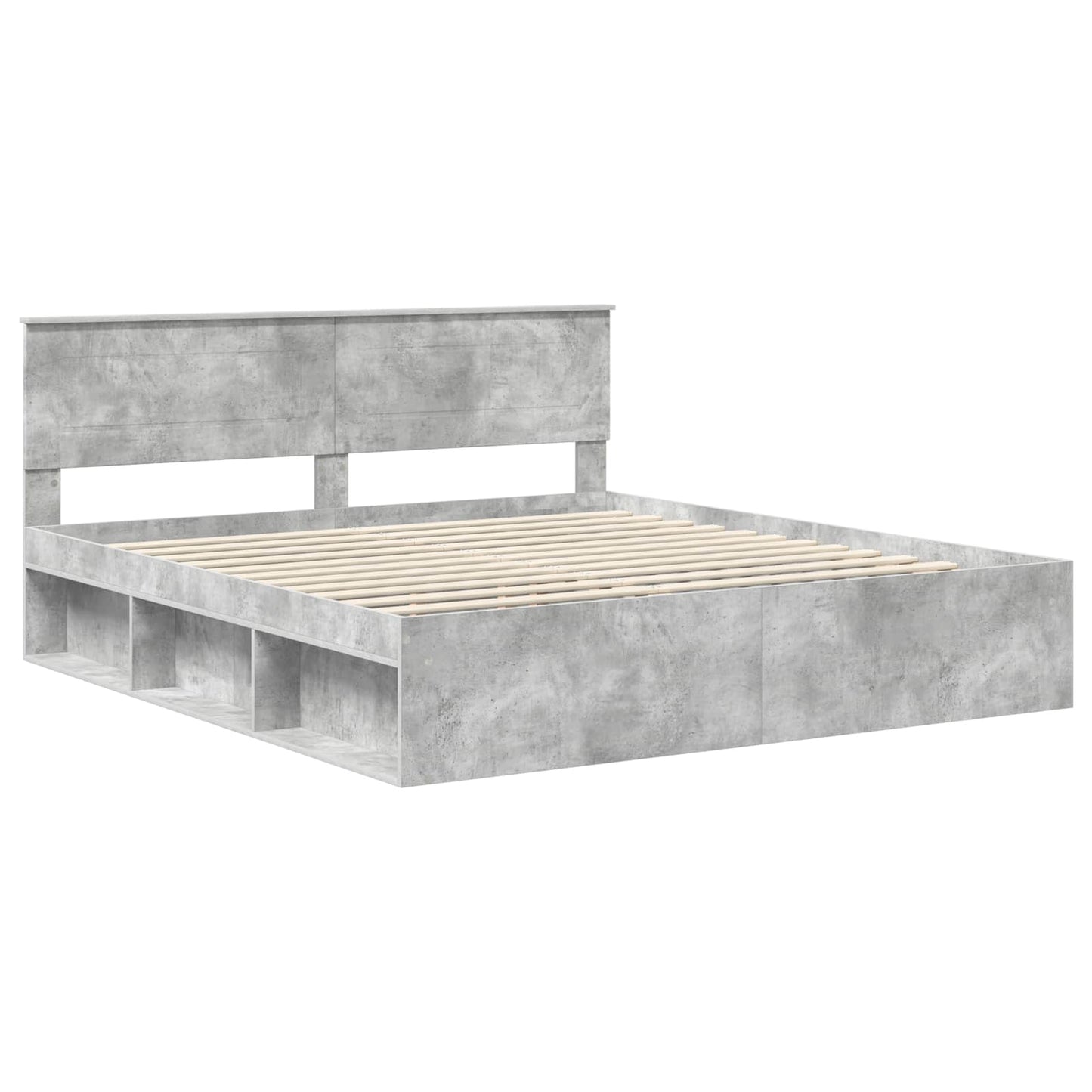 vidaXL Σκελετός Κρεβατιού Σκυρόδεμα 180 x 200 cm Επεξεργασμένο ξύλο