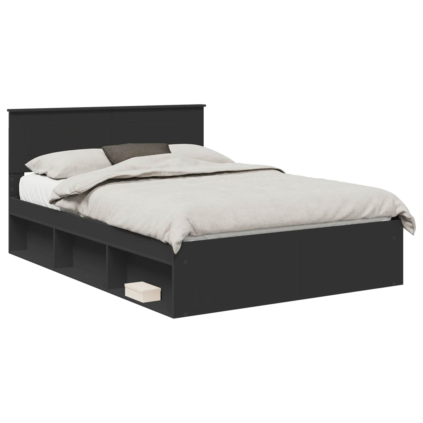 vidaXL Σκελετός Κρεβατιού Μαύρο 160 x 200 cm Επεξεργασμένο ξύλο