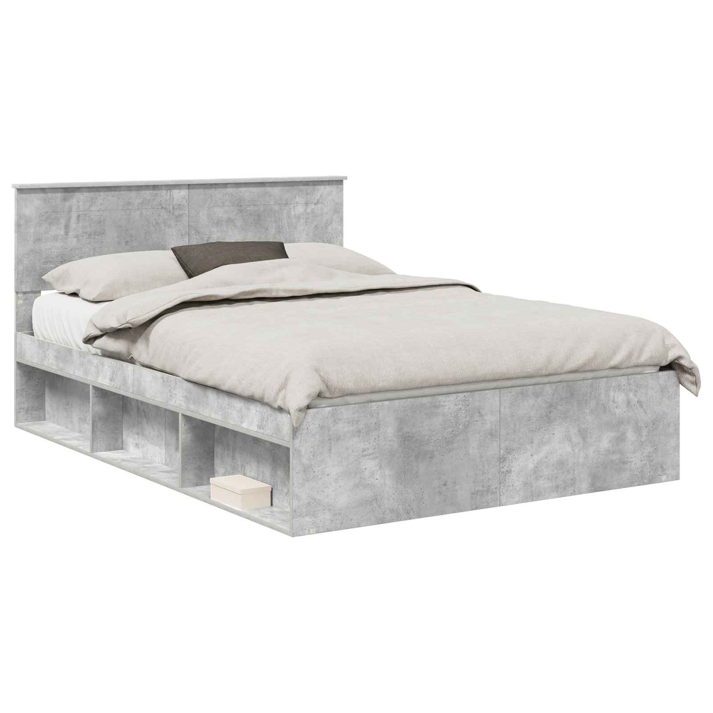 vidaXL Σκελετός Κρεβατιού Σκυρόδεμα 160 x 200 cm Επεξεργασμένο ξύλο