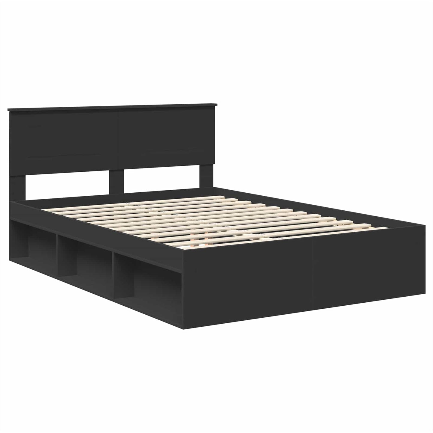 vidaXL Σκελετός Κρεβατιού Μαύρο 150 x 200 cm Επεξεργασμένο ξύλο
