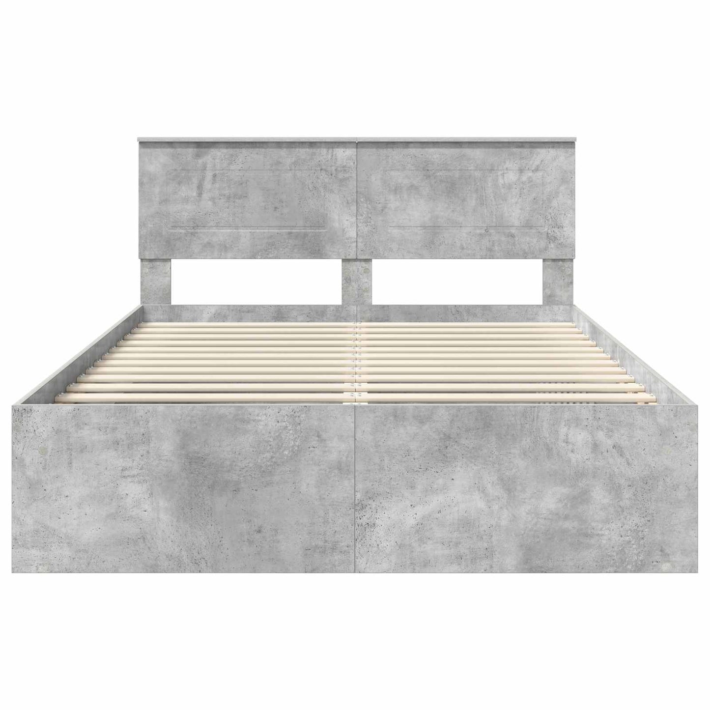 vidaXL Σκελετός Κρεβατιού Γκρι Μπετόν 150 x 200 cm Επεξεργασμένο ξύλο