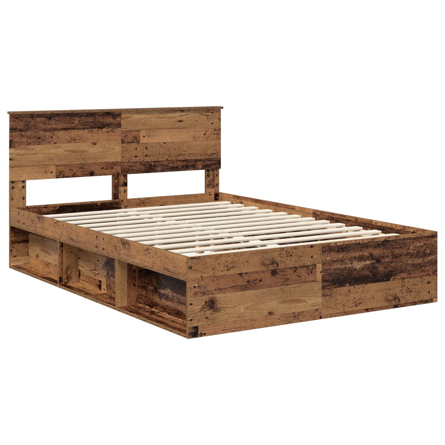 vidaXL Σκελετός Κρεβατιού Παλιό ξύλο 150 x 200 cm Επεξεργασμένο ξύλο