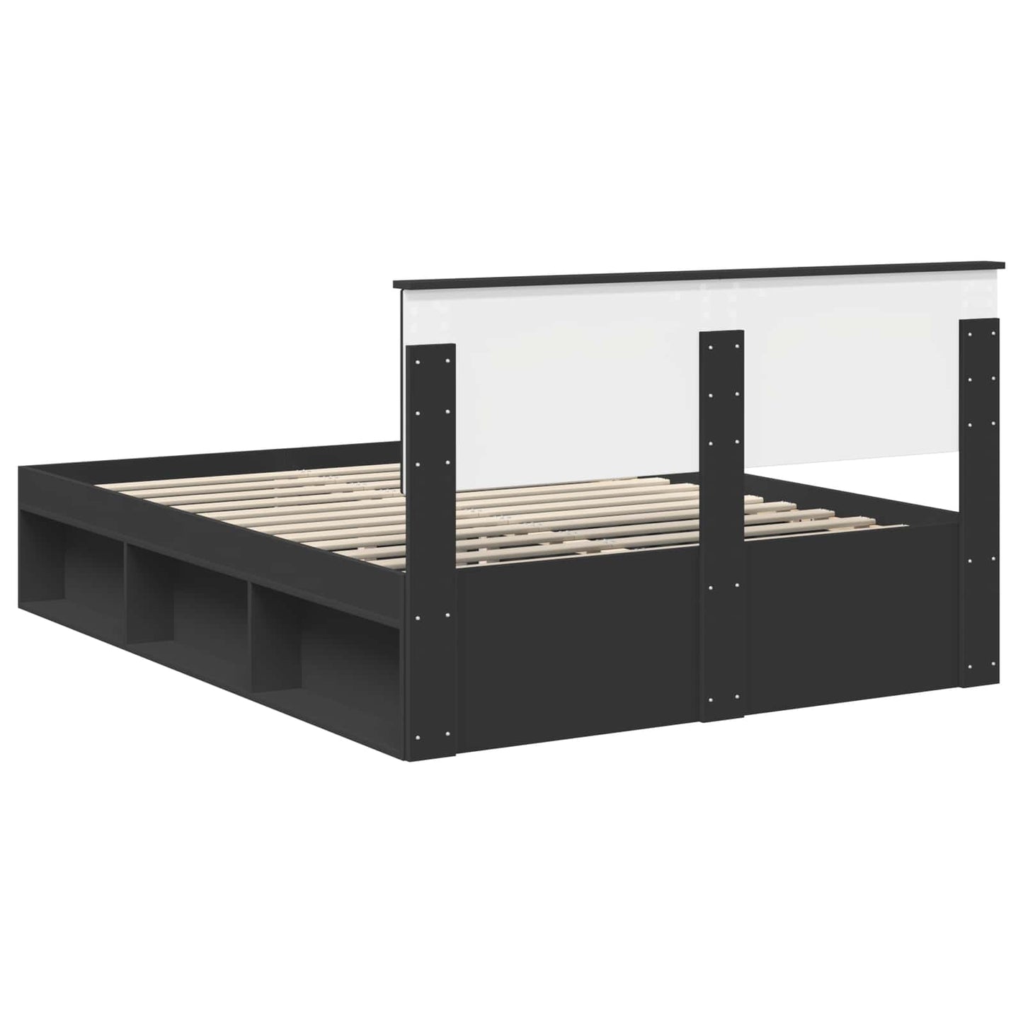 vidaXL Σκελετός Κρεβατιού Μαύρο 140 x 200 cm Επεξεργασμένο ξύλο