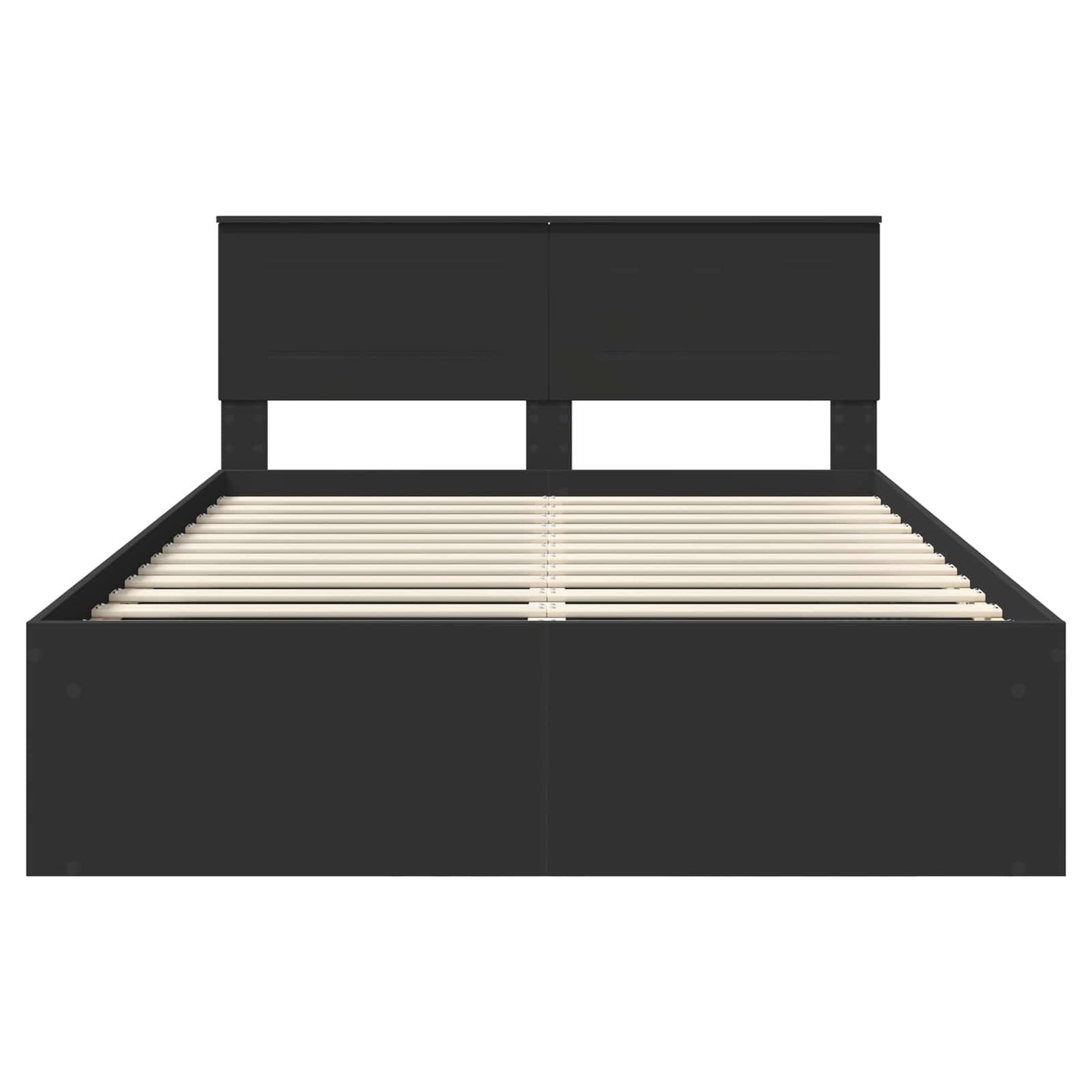 vidaXL Σκελετός Κρεβατιού Μαύρο 140 x 200 cm Επεξεργασμένο ξύλο