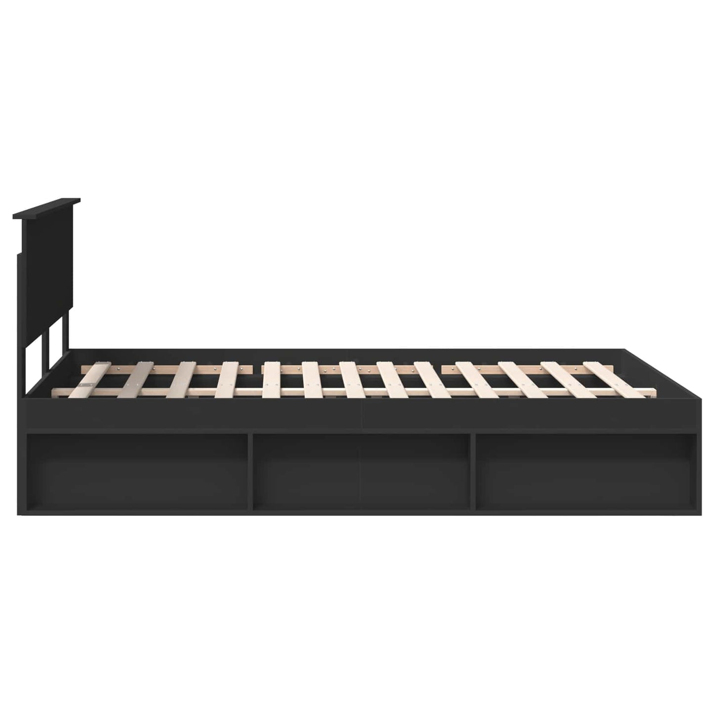 vidaXL Σκελετός Κρεβατιού Μαύρο 140 x 200 cm Επεξεργασμένο ξύλο