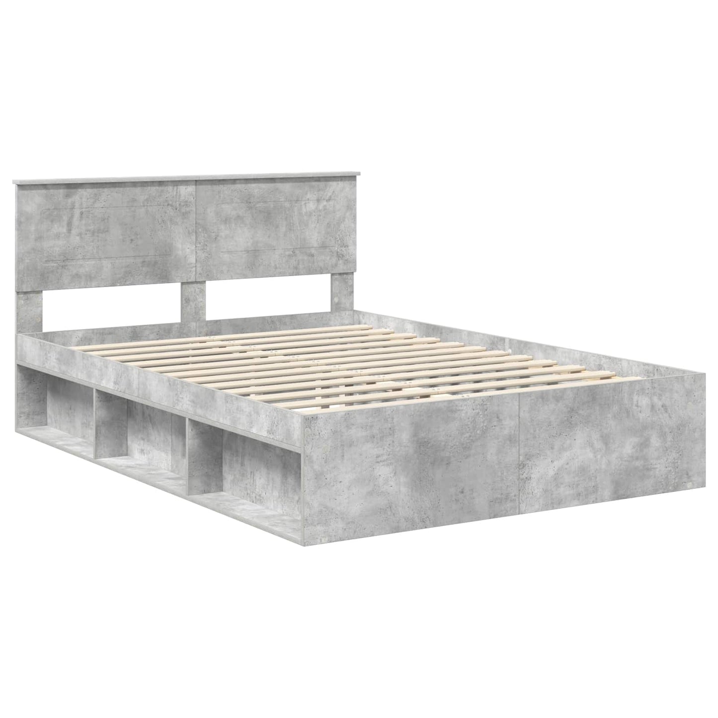 vidaXL Σκελετός Κρεβατιού Σκυρόδεμα 140 x 200 cm Επεξεργασμένο ξύλο