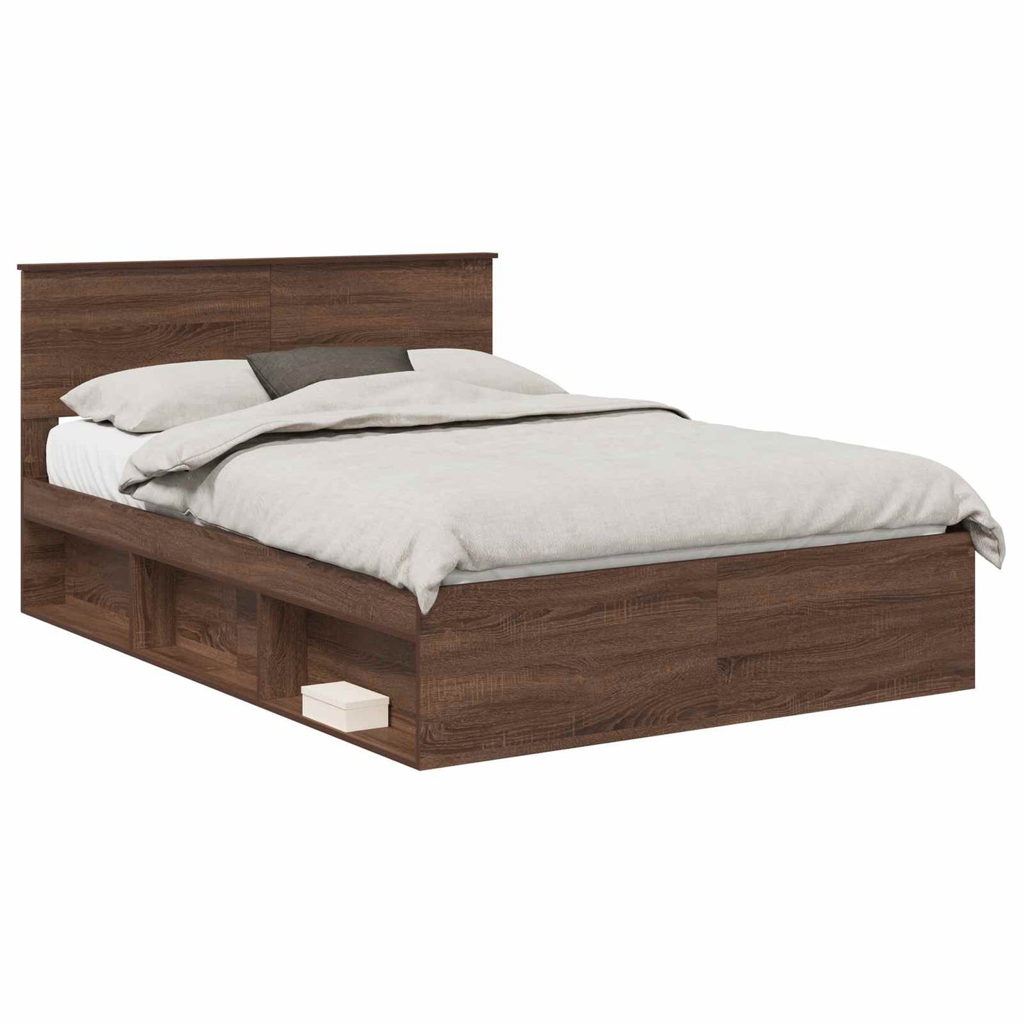 vidaXL Σκελετός Κρεβατιού Καφέ δρυς 140 x 200 cm Επεξεργασμένο ξύλο