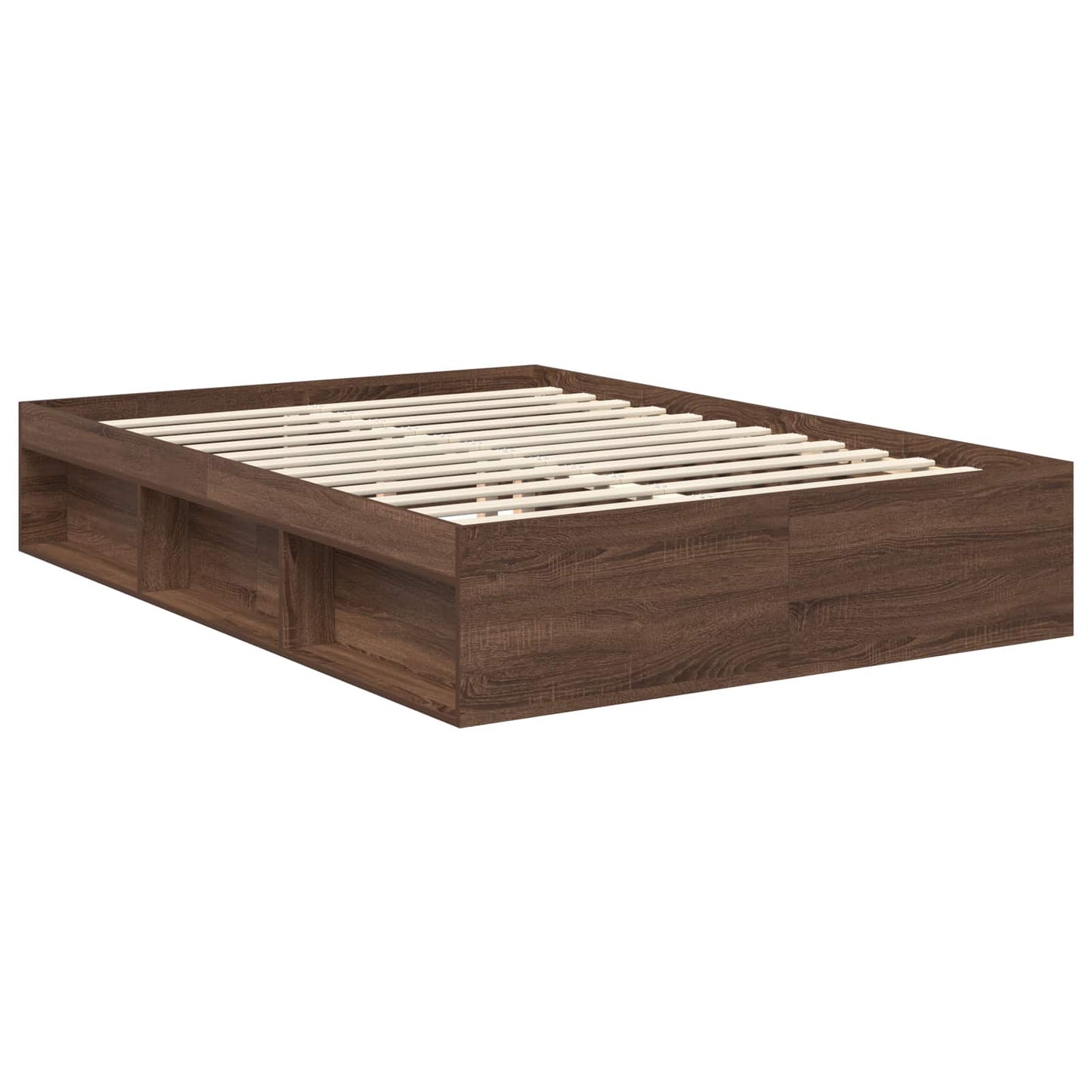 vidaXL Σκελετός Κρεβατιού Καφέ δρυς 140 x 200 cm Επεξεργασμένο ξύλο