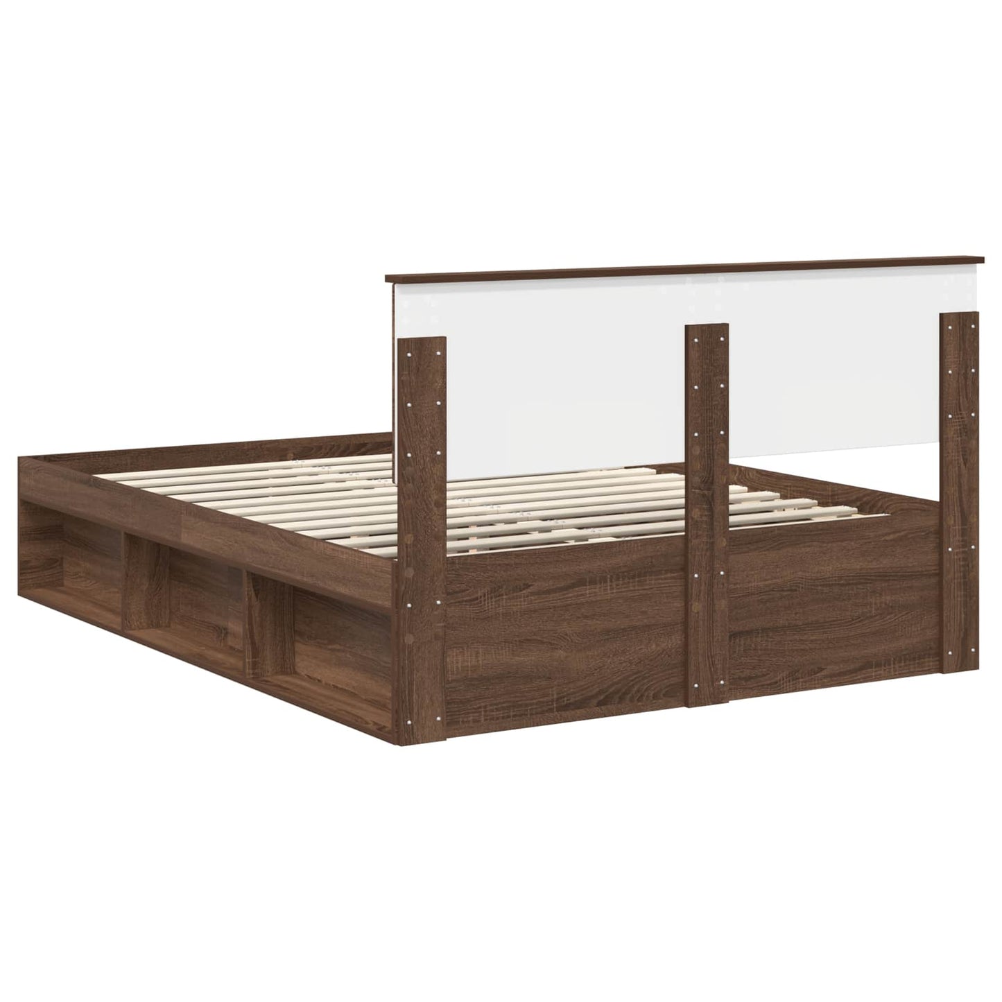 vidaXL Σκελετός Κρεβατιού Καφέ δρυς 140 x 200 cm Επεξεργασμένο ξύλο