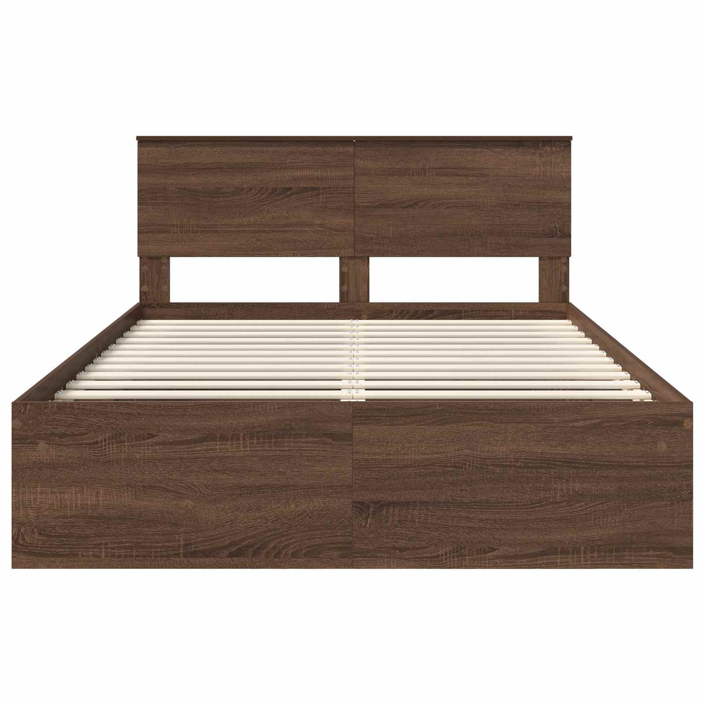 vidaXL Σκελετός Κρεβατιού Καφέ δρυς 140 x 200 cm Επεξεργασμένο ξύλο