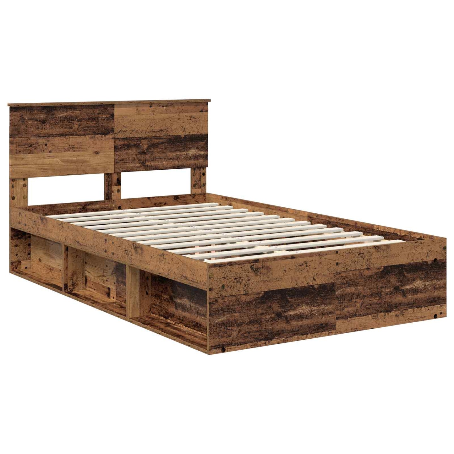 vidaXL Σκελετός Κρεβατιού Παλιό ξύλο 135 x 190 cm Επεξεργασμένο ξύλο