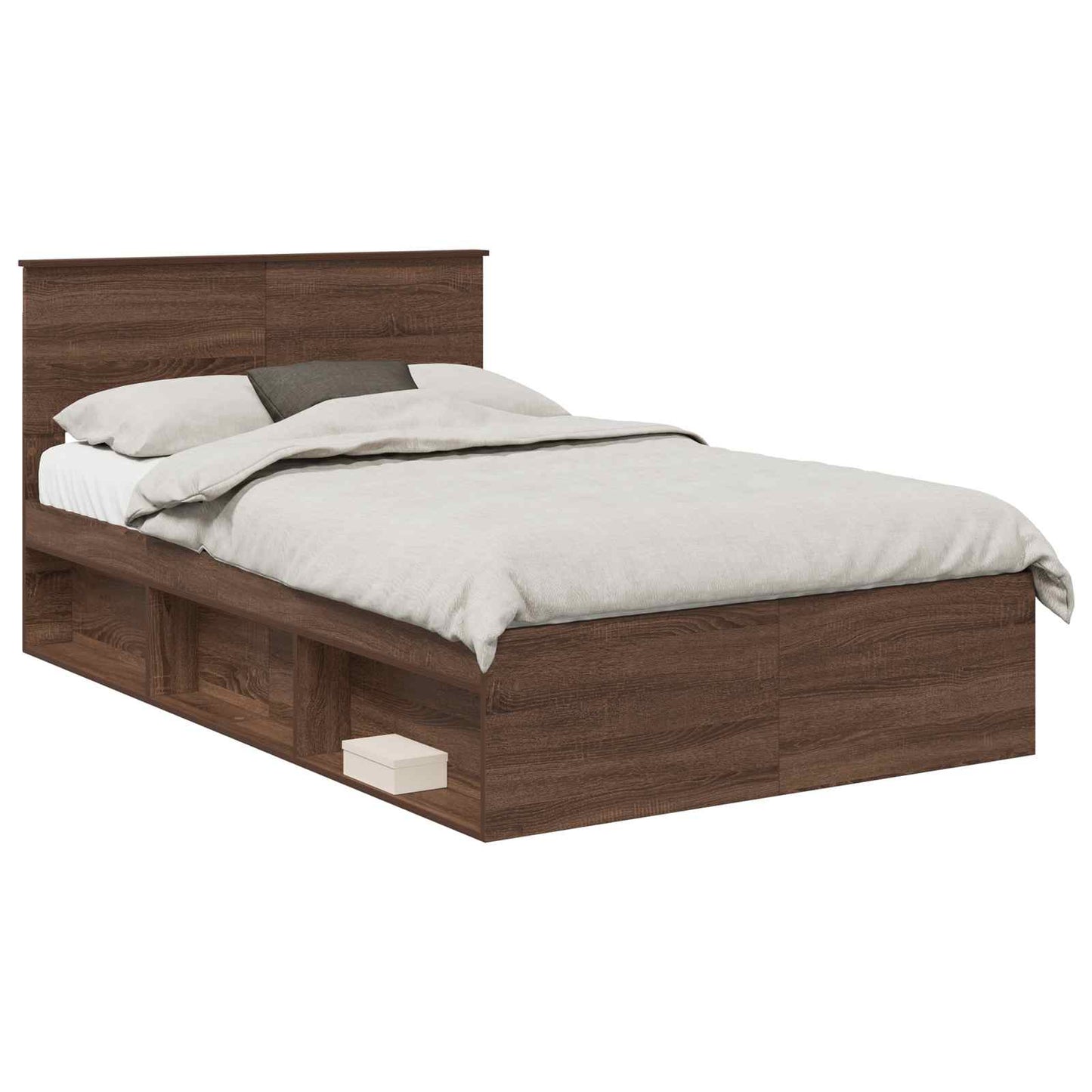 vidaXL Σκελετός Κρεβατιού Καφέ δρυς 120 x 190 cm Επεξεργασμένο ξύλο