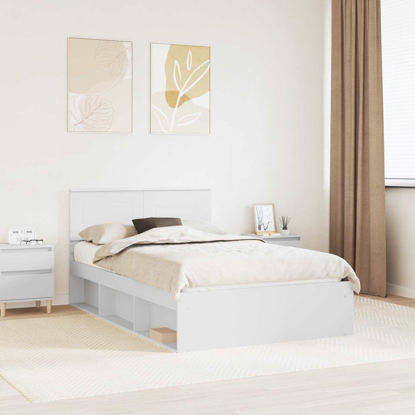 vidaXL Σκελετός Κρεβατιού Λευκό 120 x 200 cm Επεξεργασμένο ξύλο