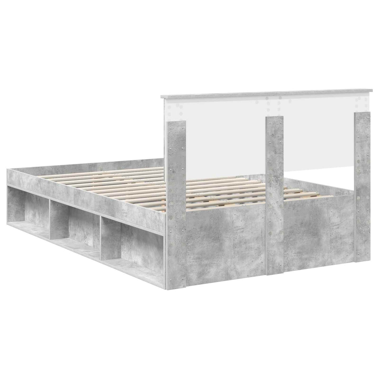 vidaXL Σκελετός Κρεβατιού Σκυρόδεμα 120 x 200 cm Επεξεργασμένο ξύλο