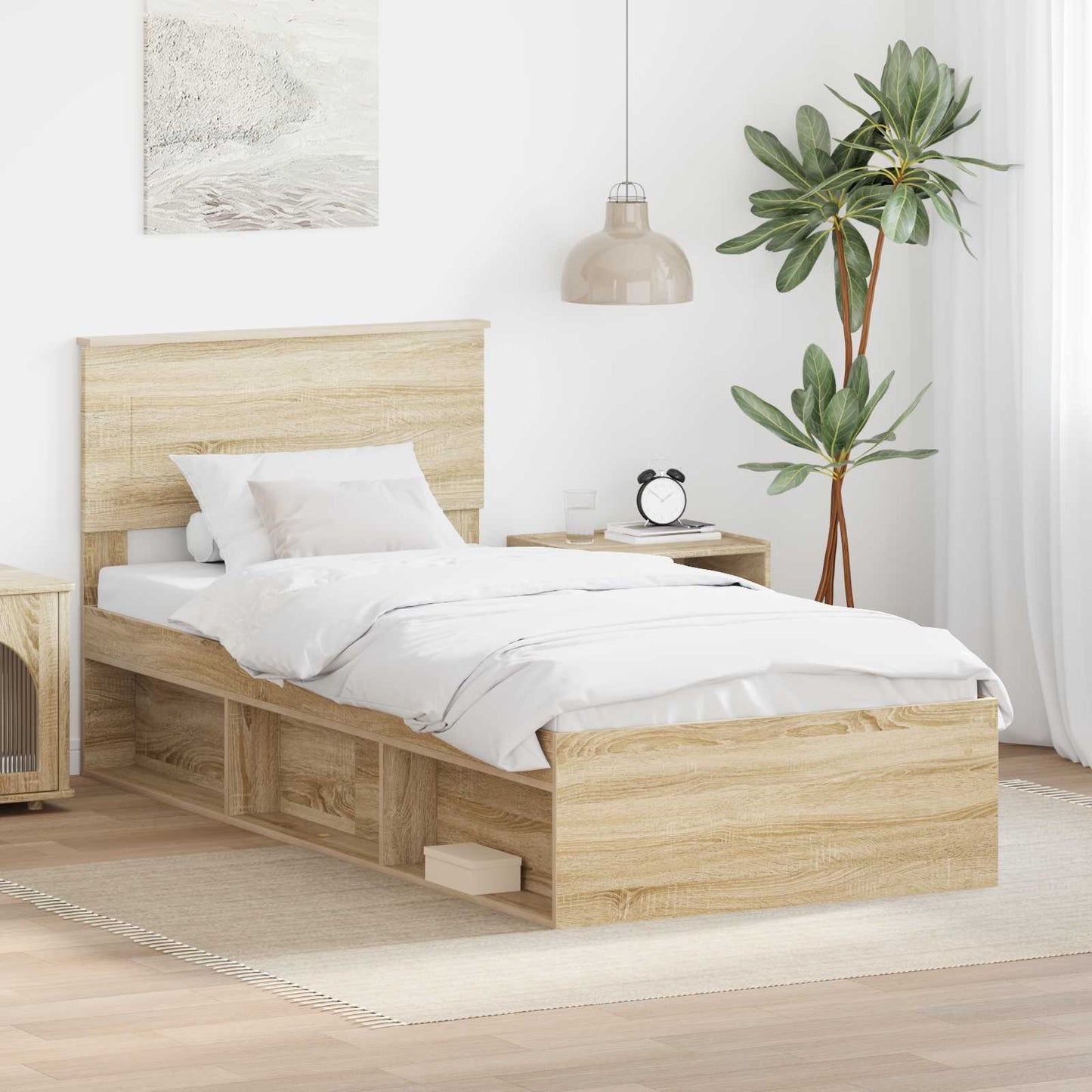 vidaXL Σκελετός Κρεβατιού Σονόμα 100 x 200 cm Επεξεργασμένο ξύλο