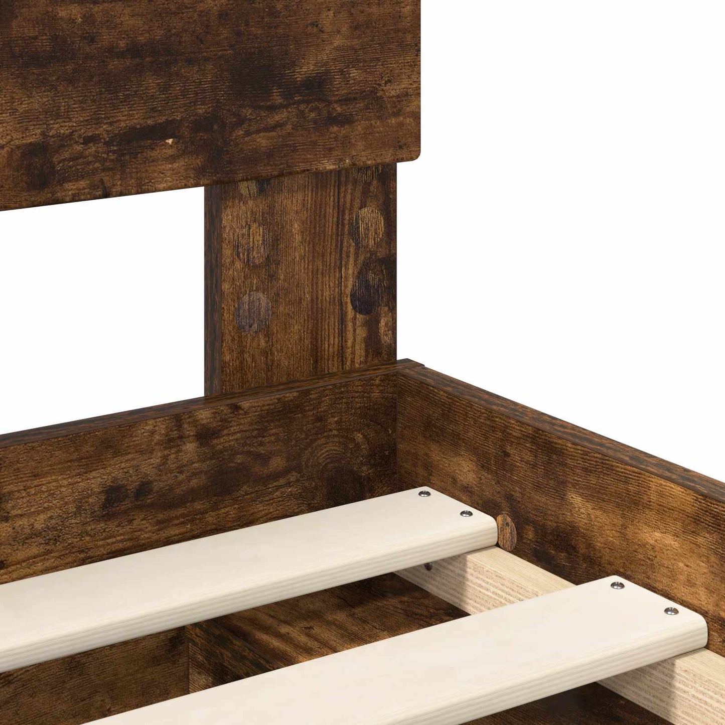 vidaXL Σκελετός Κρεβατιού με κεφαλάρι Καπνιστό Δρύς 100 x 200 cm