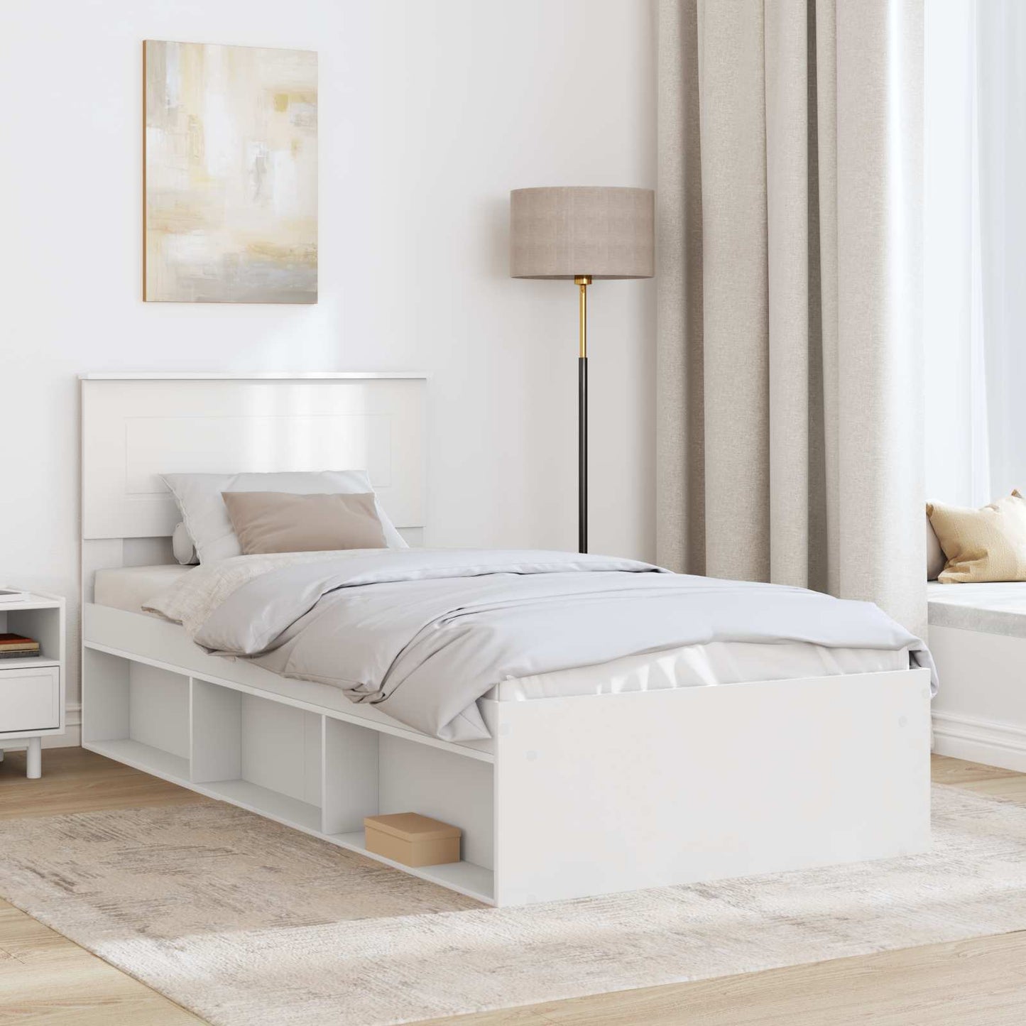 vidaXL Σκελετός Κρεβατιού Λευκό 90 x 190 cm Επεξεργασμένο ξύλο
