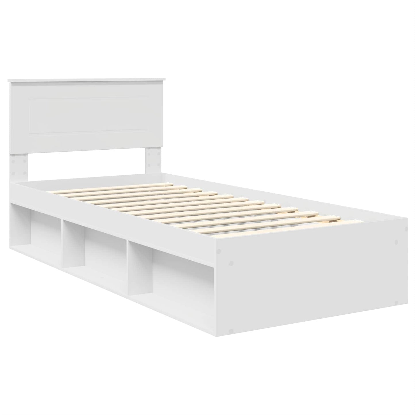 vidaXL Σκελετός Κρεβατιού Λευκό 90 x 190 cm Επεξεργασμένο ξύλο