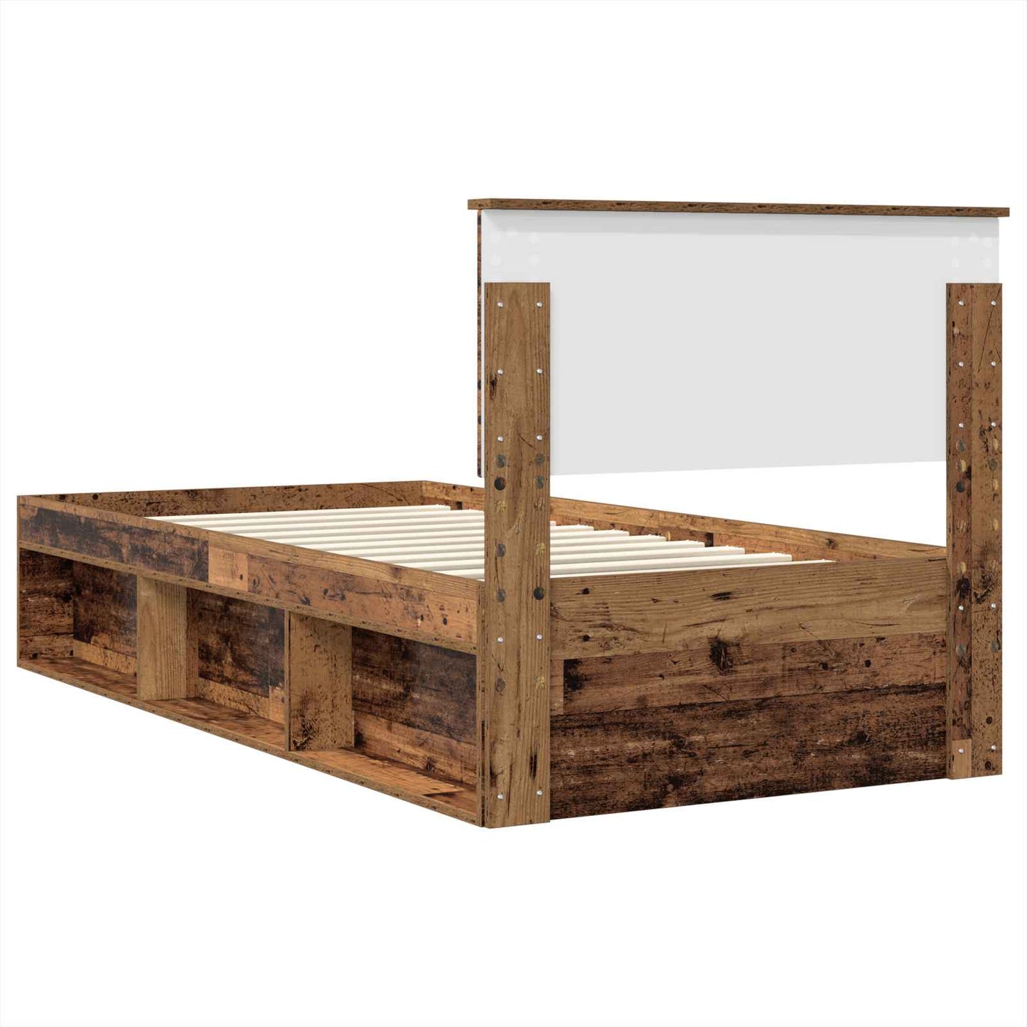 vidaXL Σκελετός Κρεβατιού Παλιό ξύλο 90 x 190 cm Επεξεργασμένο ξύλο