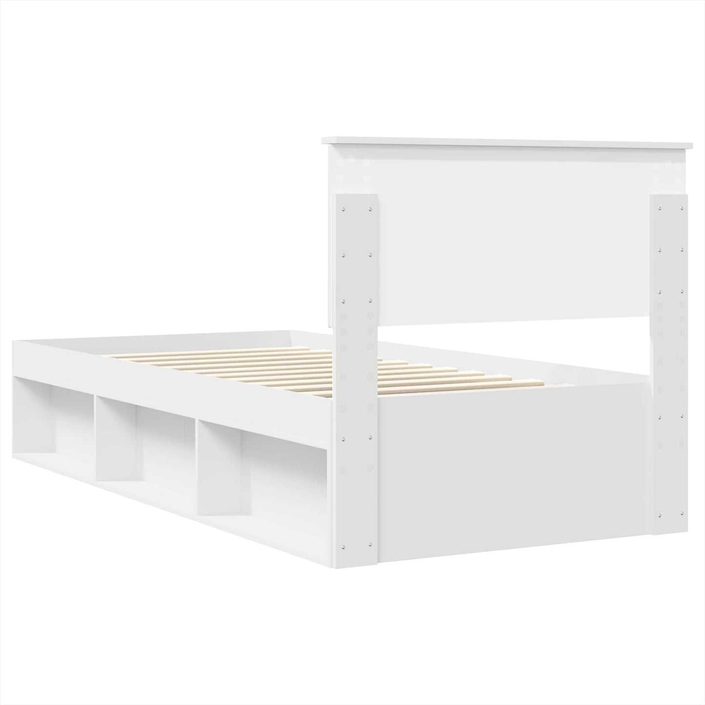 vidaXL Σκελετός Κρεβατιού Λευκό 75 x 190 cm Επεξεργασμένο ξύλο