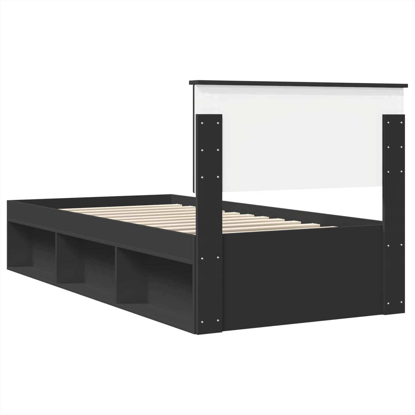 vidaXL Σκελετός Κρεβατιού Μαύρο 75 x 190 cm Επεξεργασμένο ξύλο