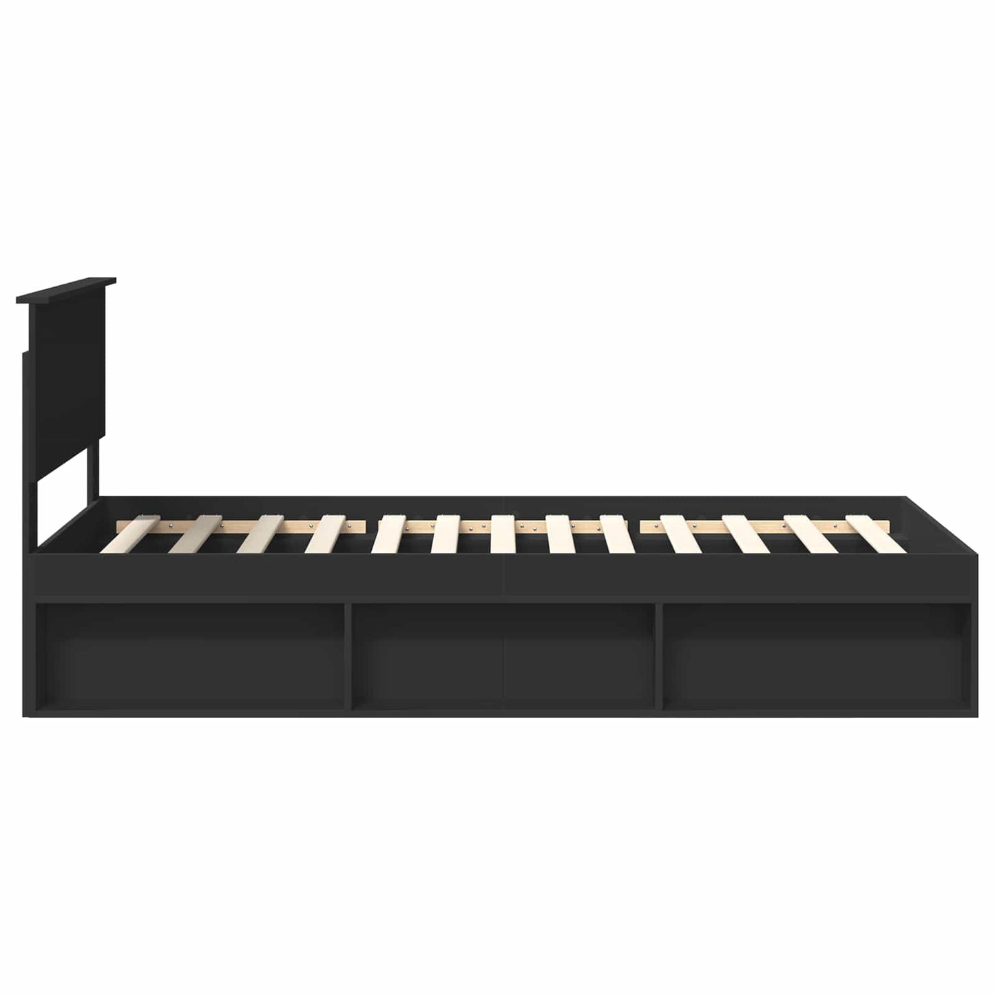 vidaXL Σκελετός Κρεβατιού Μαύρο 75 x 190 cm Επεξεργασμένο ξύλο