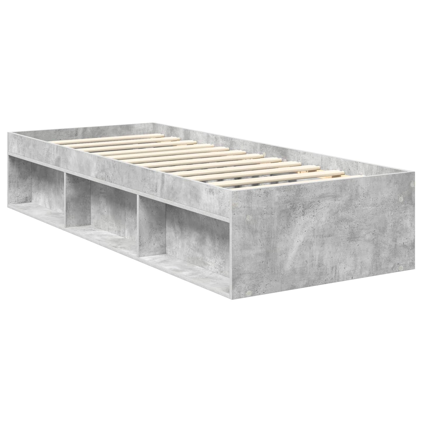 vidaXL Σκελετός Κρεβατιού Γκρι Μπετόν 75 x 190 cm Επεξεργασμένο ξύλο