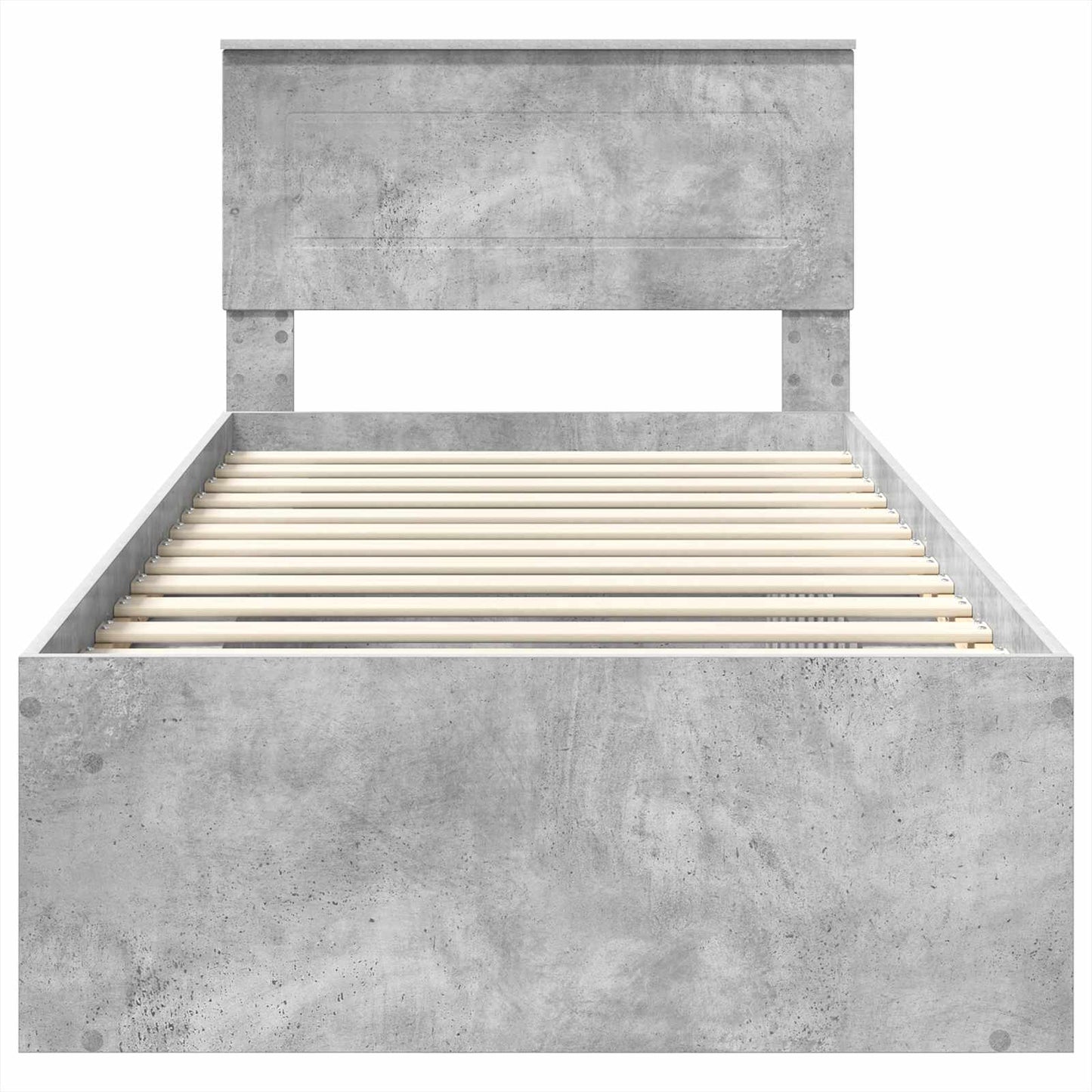 vidaXL Σκελετός Κρεβατιού Γκρι Μπετόν 75 x 190 cm Επεξεργασμένο ξύλο