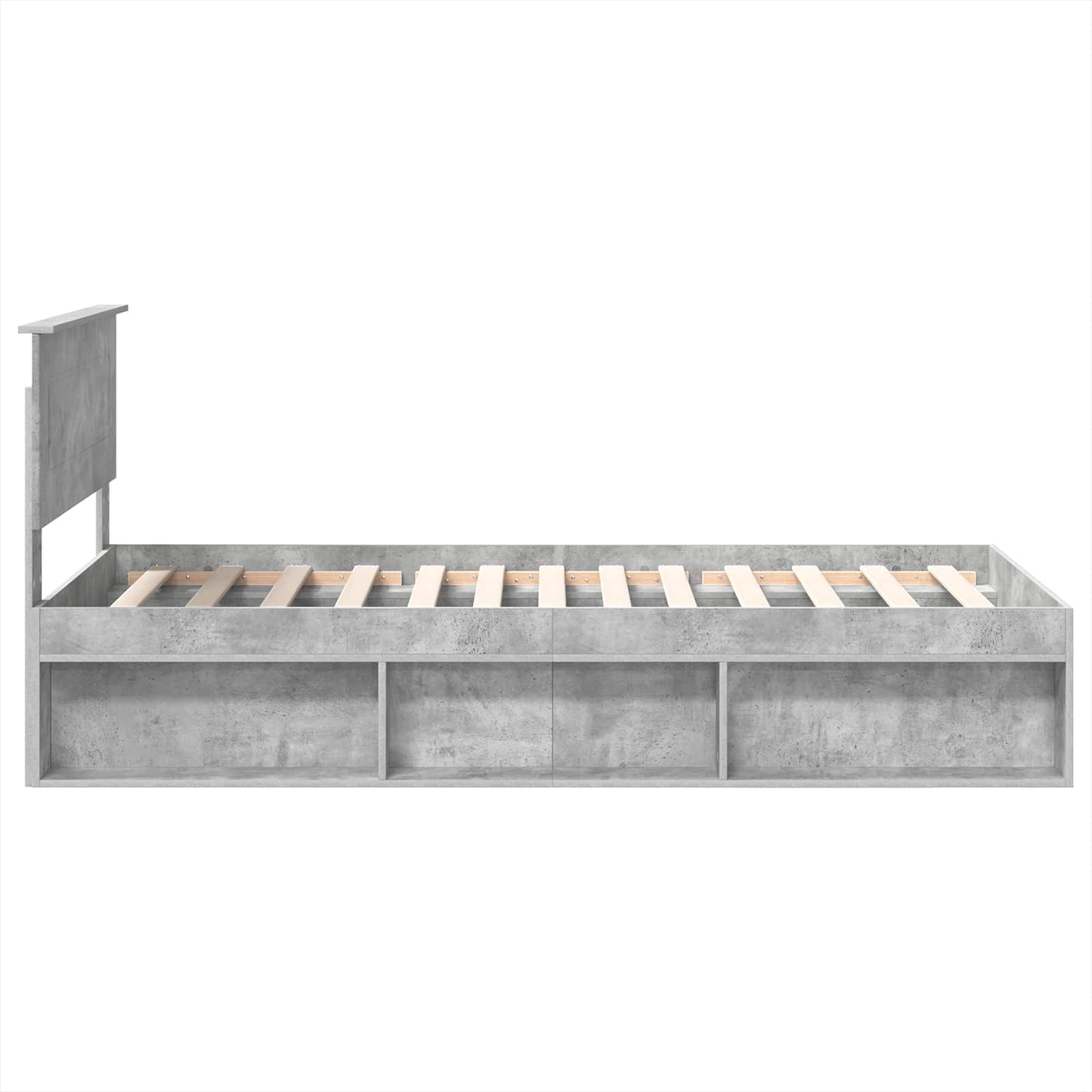 vidaXL Σκελετός Κρεβατιού Γκρι Μπετόν 75 x 190 cm Επεξεργασμένο ξύλο