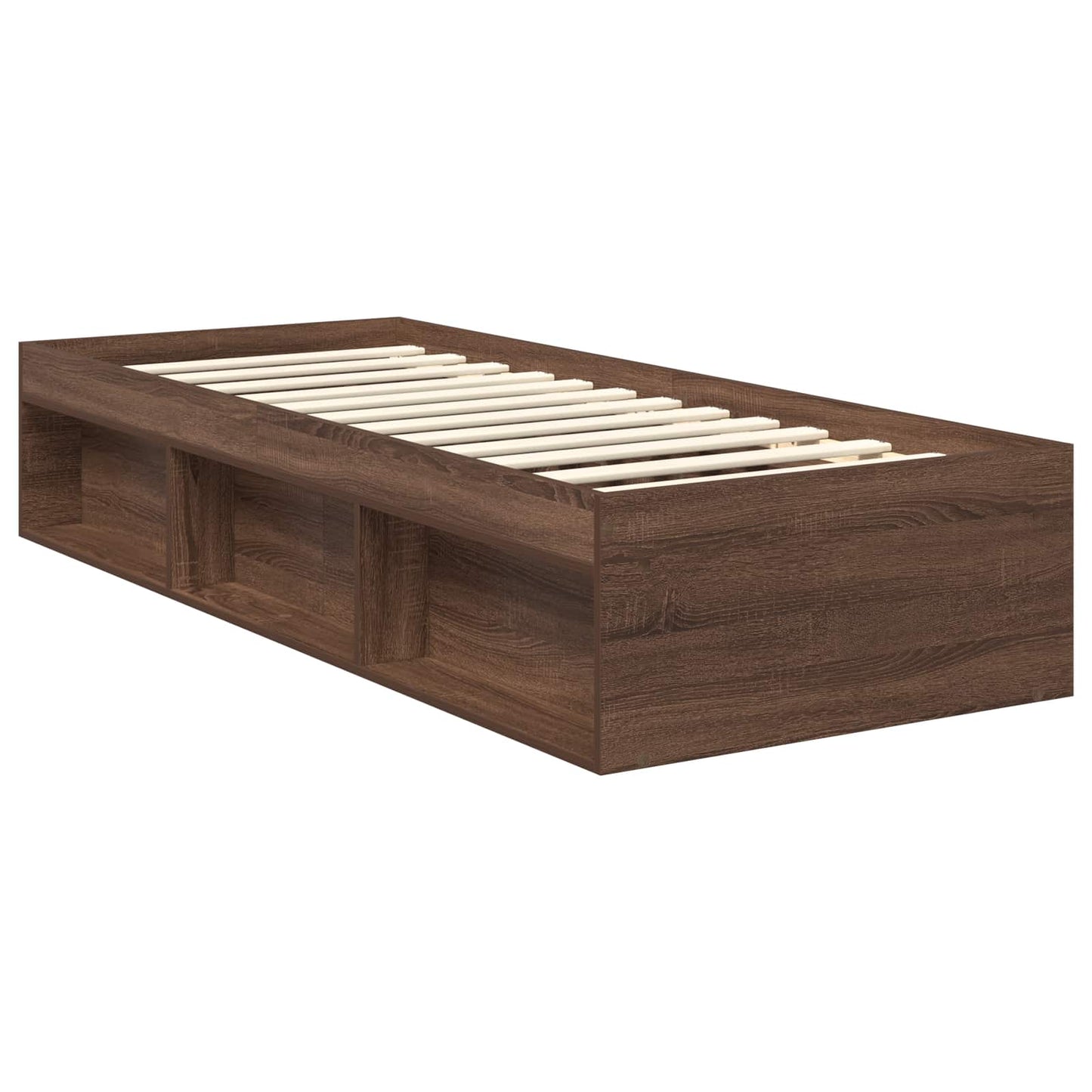 vidaXL Σκελετός Κρεβατιού Καφέ δρυς 75 x 190 cm Επεξεργασμένο ξύλο