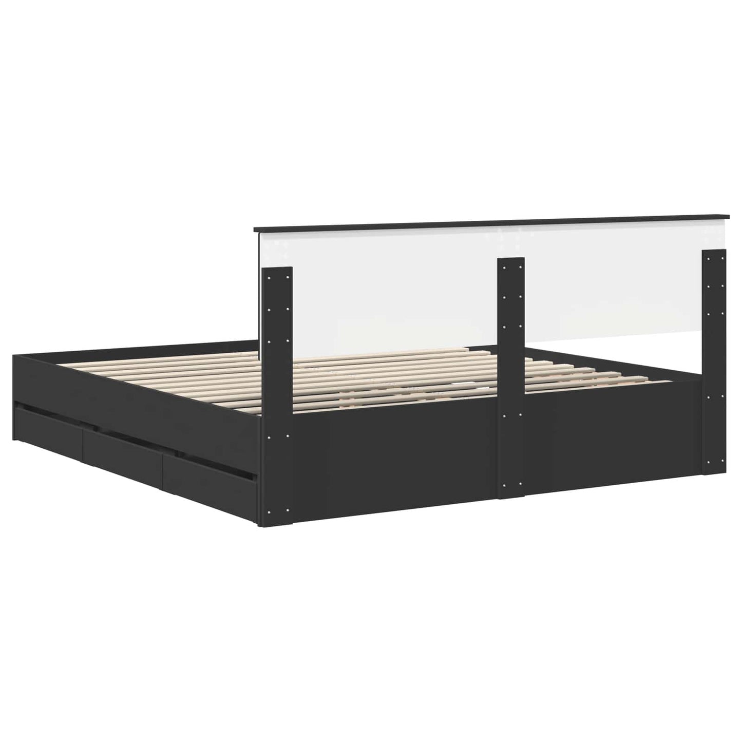 vidaXL Σκελετός Κρεβατιού Μαύρο 200 x 200 cm Μηχανήματος Ξύλο