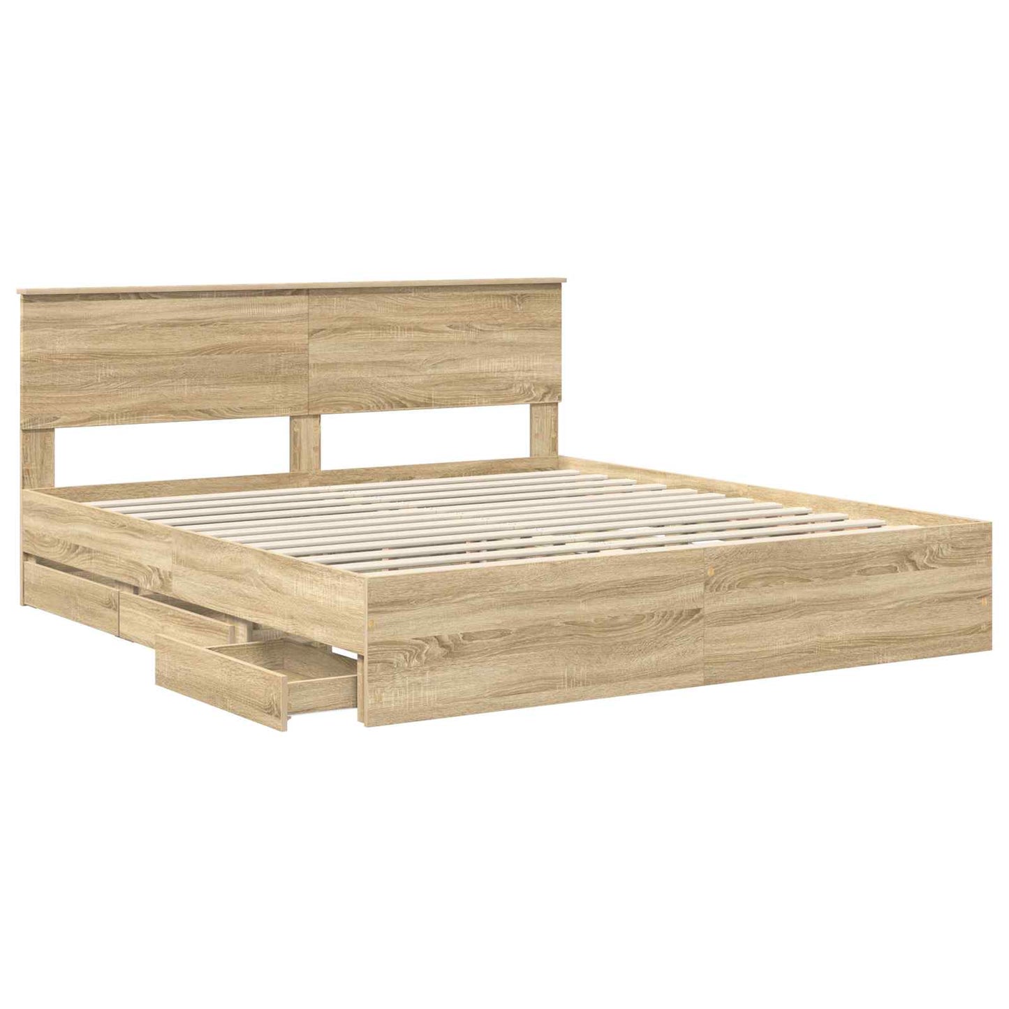 vidaXL Σκελετός Κρεβατιού Δρύς Sonoma 200 x 200 cm Μηχανήματος Ξύλο