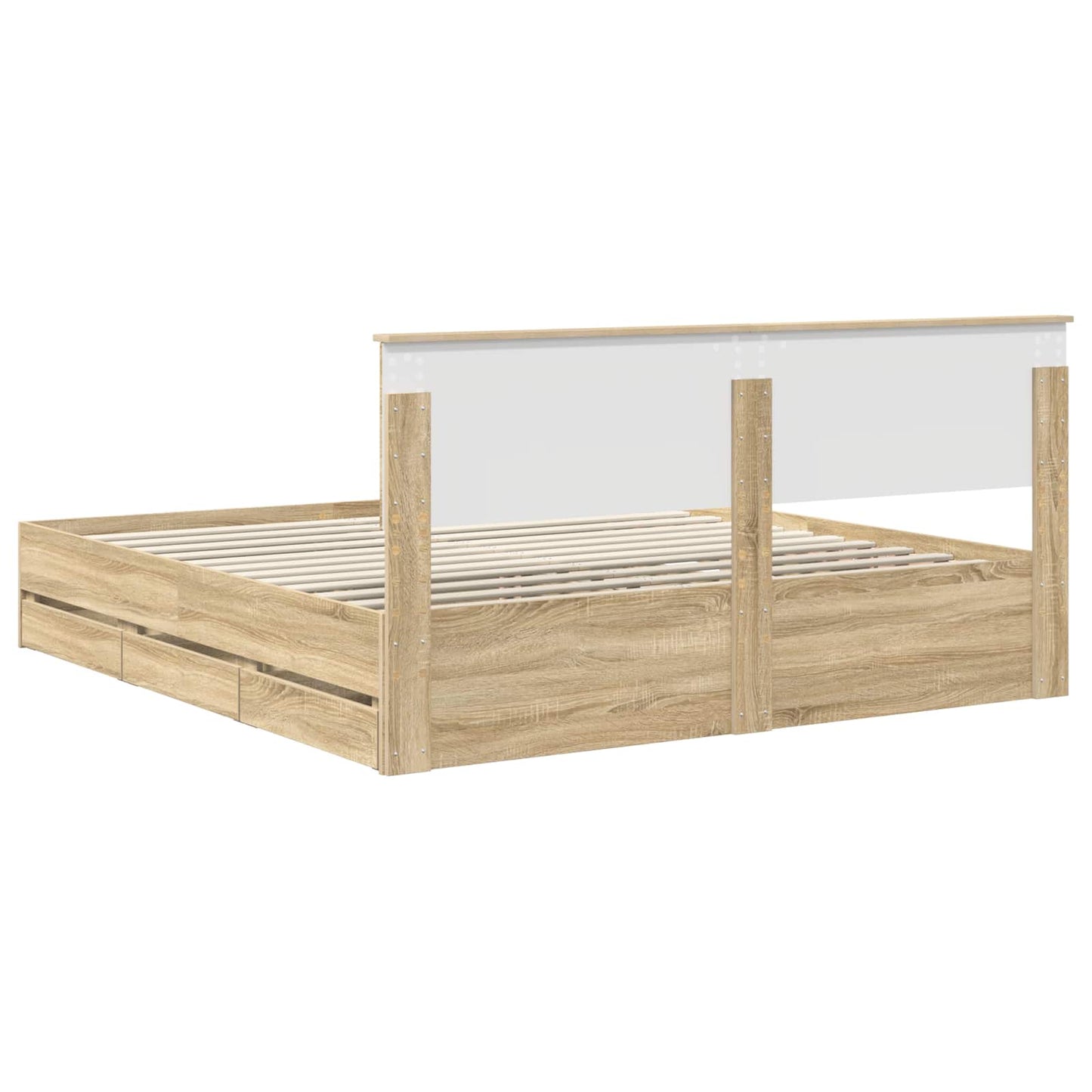 vidaXL Σκελετός Κρεβατιού Δρύς Sonoma 200 x 200 cm Μηχανήματος Ξύλο