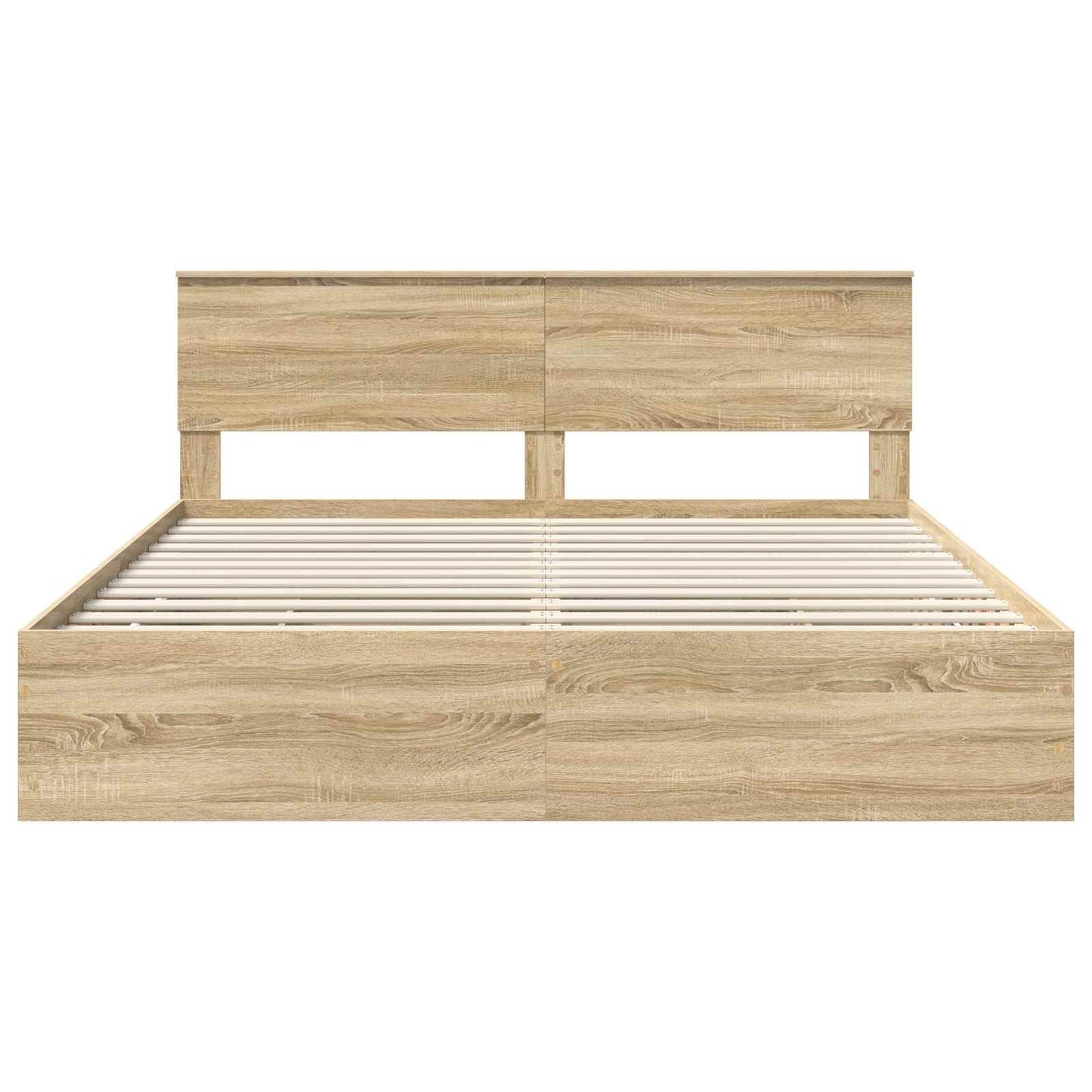 vidaXL Σκελετός Κρεβατιού Δρύς Sonoma 200 x 200 cm Μηχανήματος Ξύλο