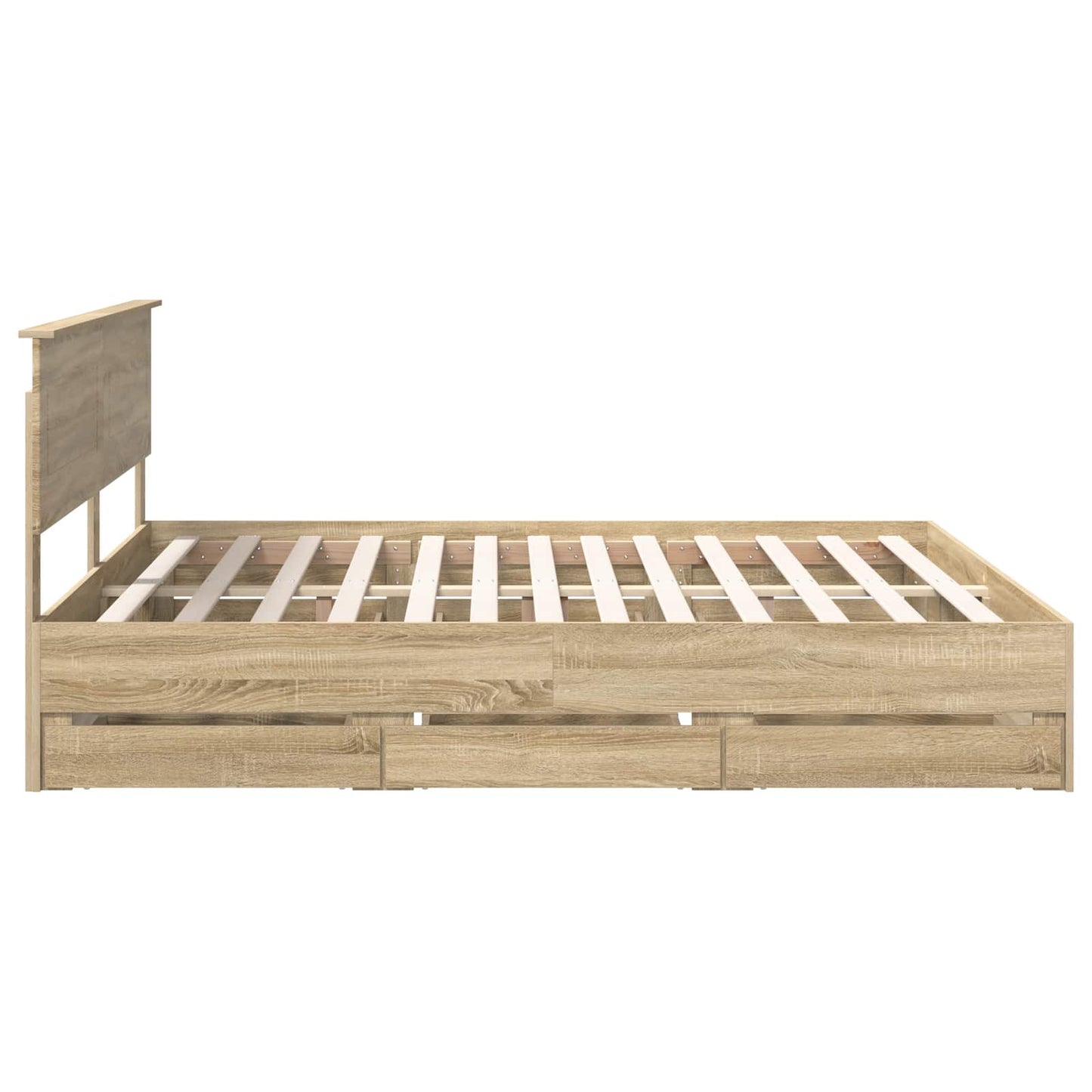 vidaXL Σκελετός Κρεβατιού Δρύς Sonoma 200 x 200 cm Μηχανήματος Ξύλο