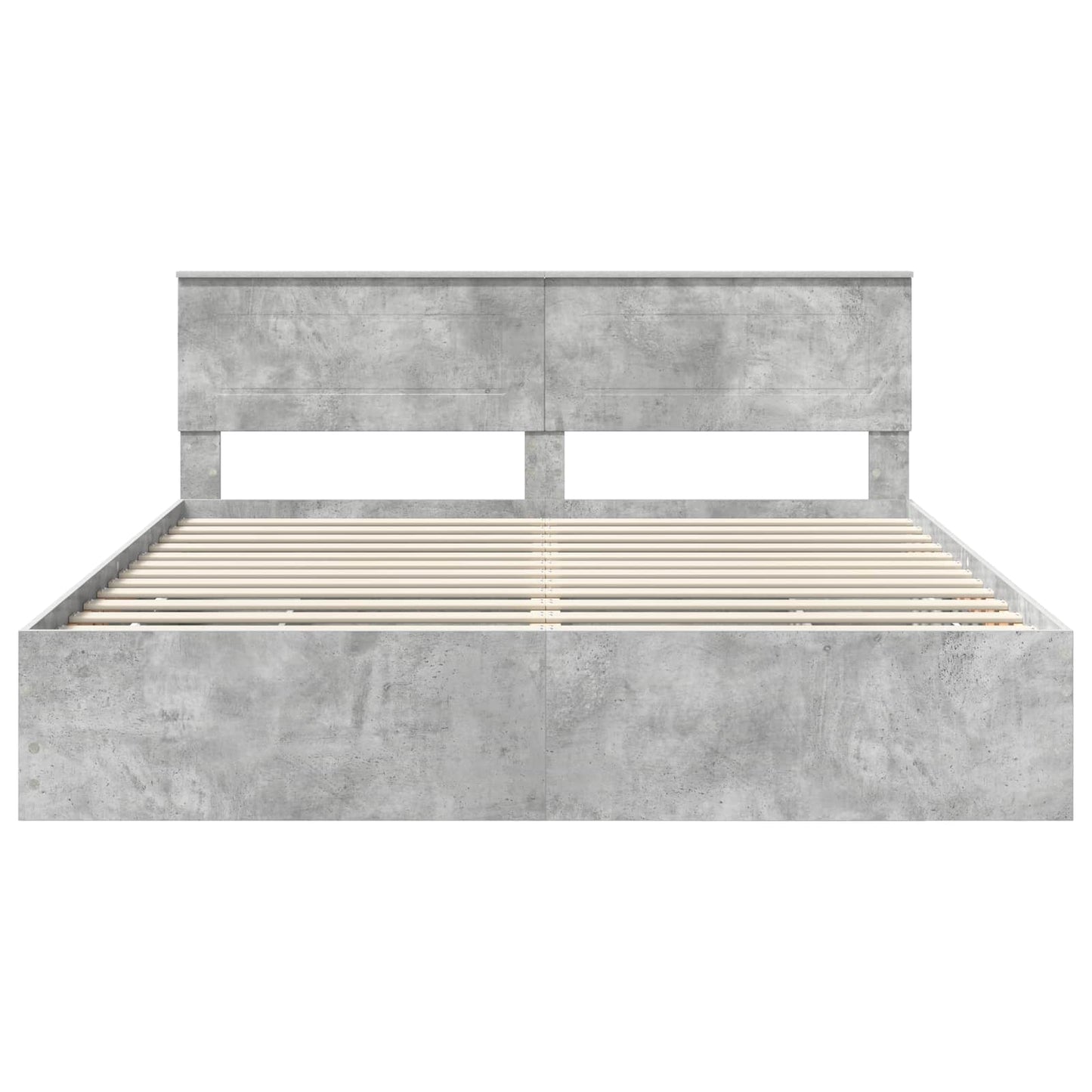 vidaXL Σκελετός Κρεβατιού Σκυρόδεμα Γκρι 200 x 200 cm Μηχανήματος Ξύλο