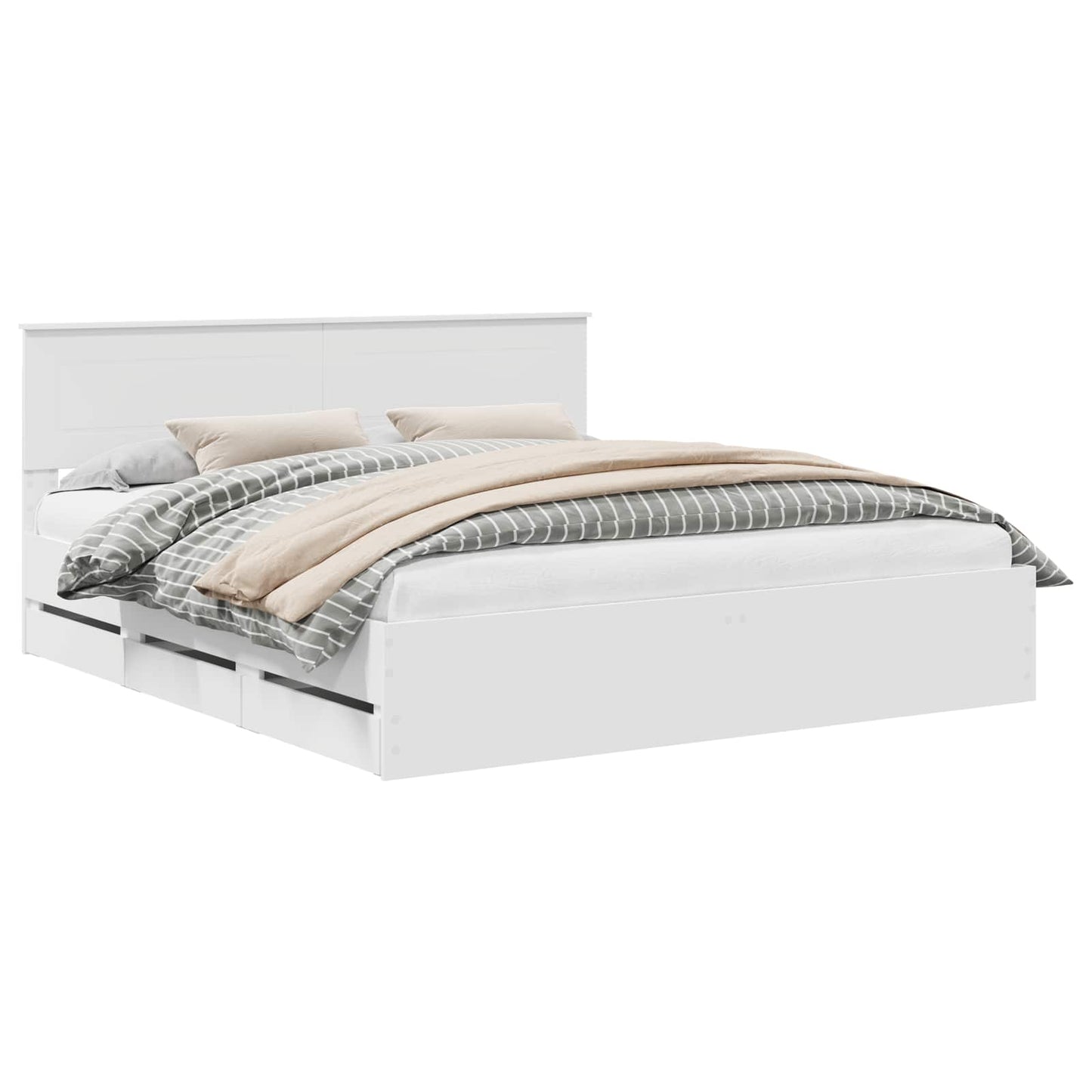 vidaXL Σκελετός Κρεβατιού Λευκό 180 x 200 cm Μηχανήματος Ξύλο