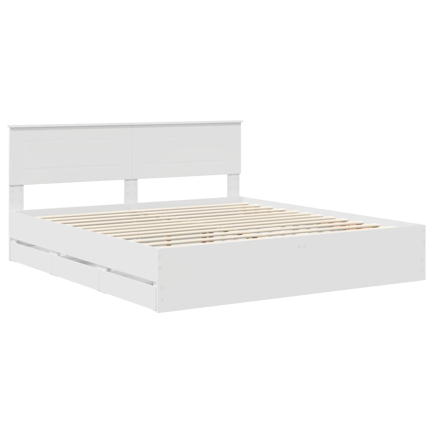 vidaXL Σκελετός Κρεβατιού Λευκό 180 x 200 cm Μηχανήματος Ξύλο