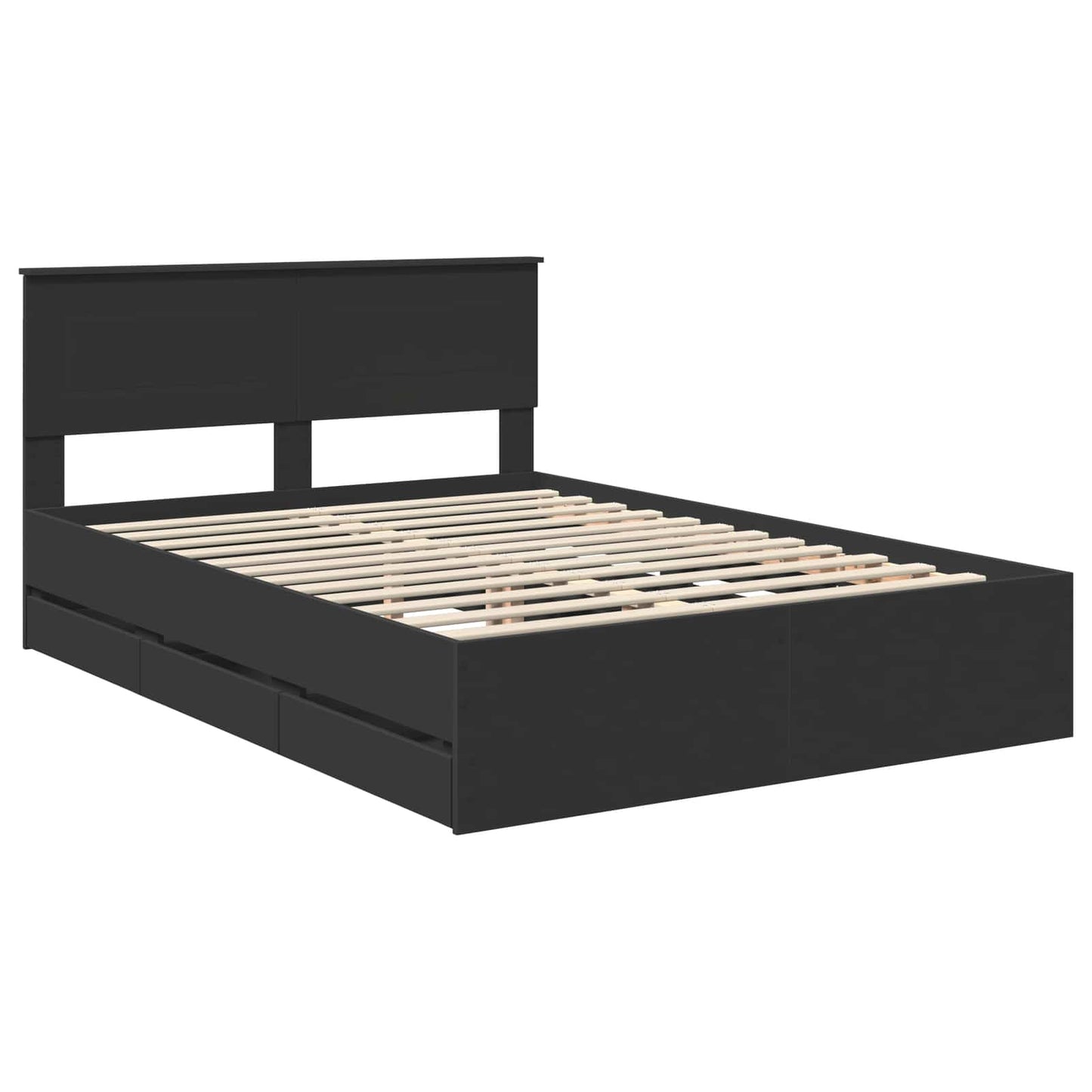vidaXL Σκελετός Κρεβατιού Μαύρο 160 x 200 cm Μηχανήματος Ξύλο