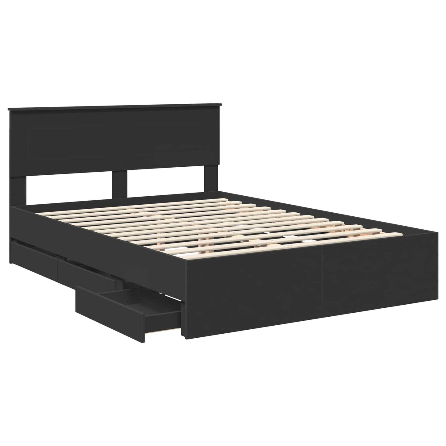 vidaXL Σκελετός Κρεβατιού Μαύρο 160 x 200 cm Μηχανήματος Ξύλο