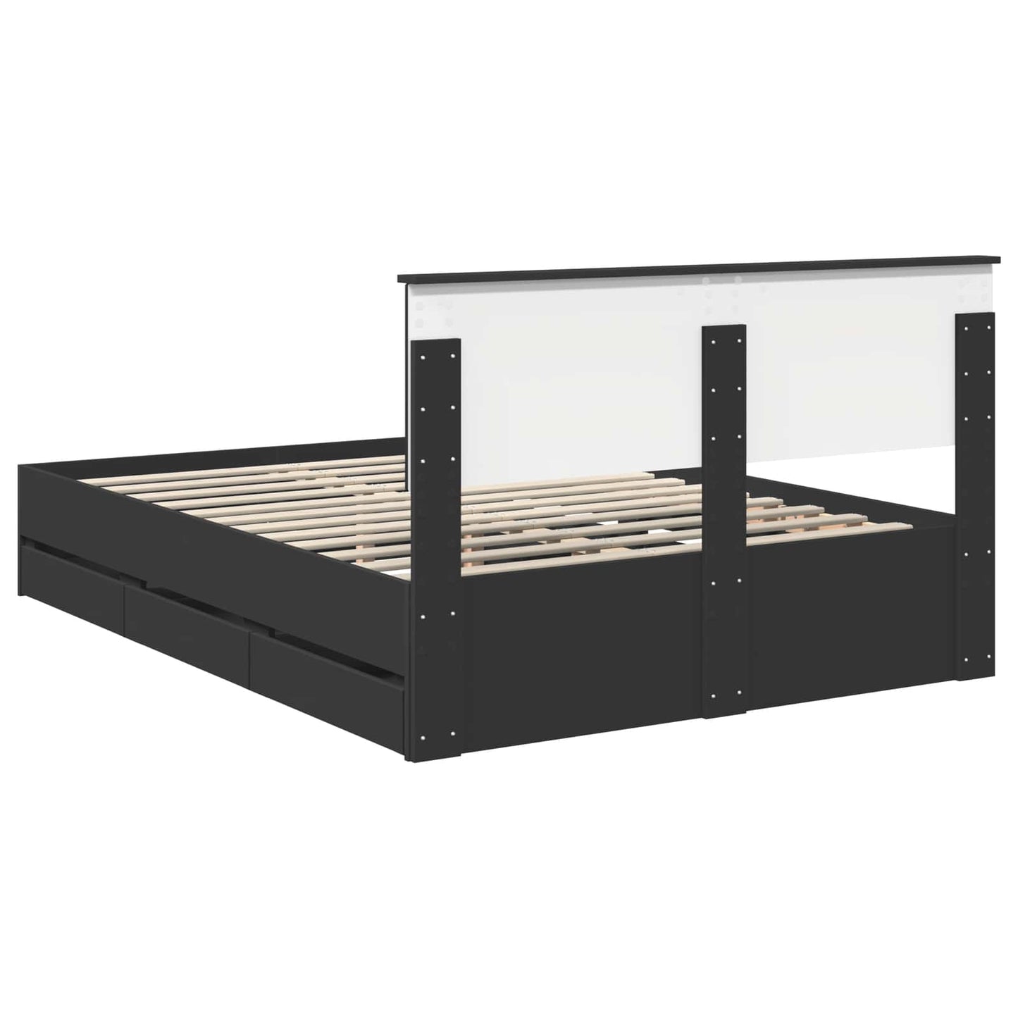vidaXL Σκελετός Κρεβατιού Μαύρο 160 x 200 cm Μηχανήματος Ξύλο