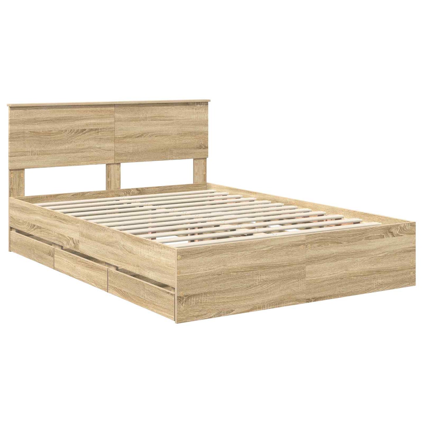 vidaXL Σκελετός Κρεβατιού Δρύς Sonoma 160 x 200 cm Μηχανήματος Ξύλο