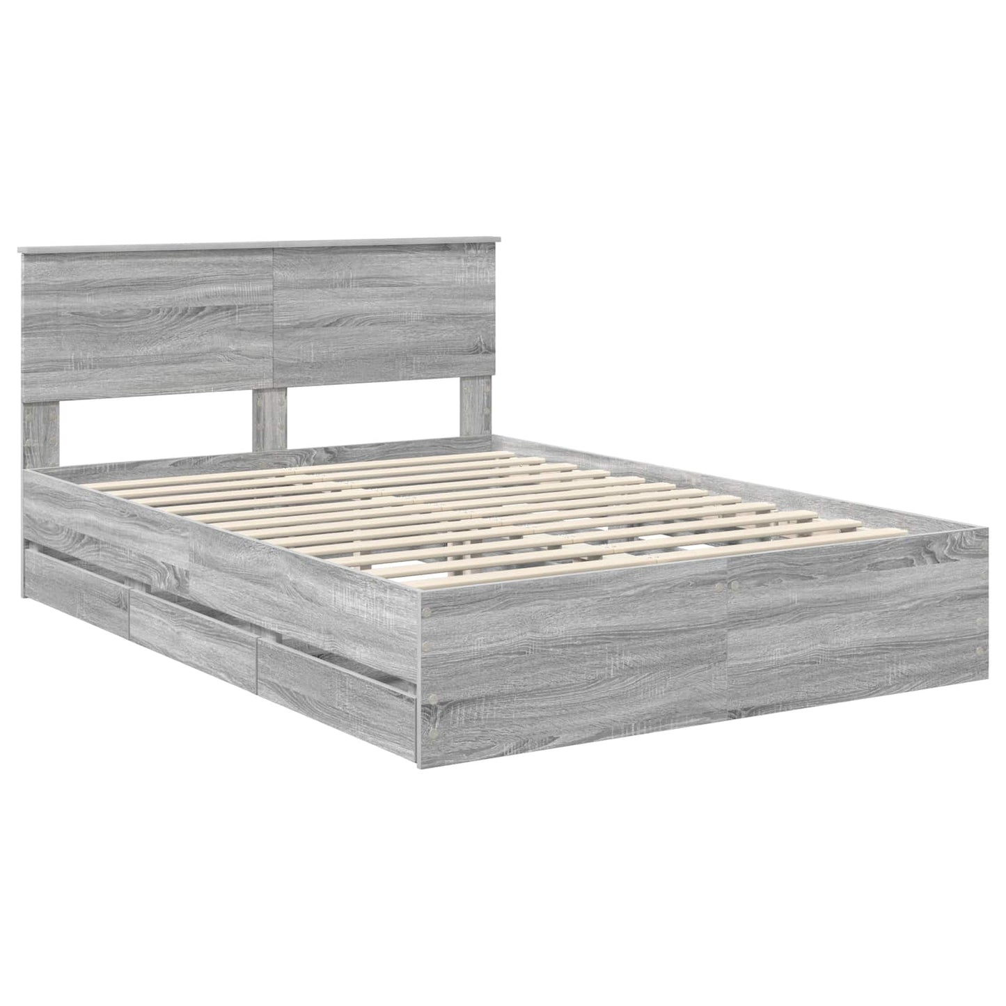 vidaXL Σκελετός Κρεβατιού Γκρίζο Σονομα 160 x 200 cm Μηχανήματος Ξύλο