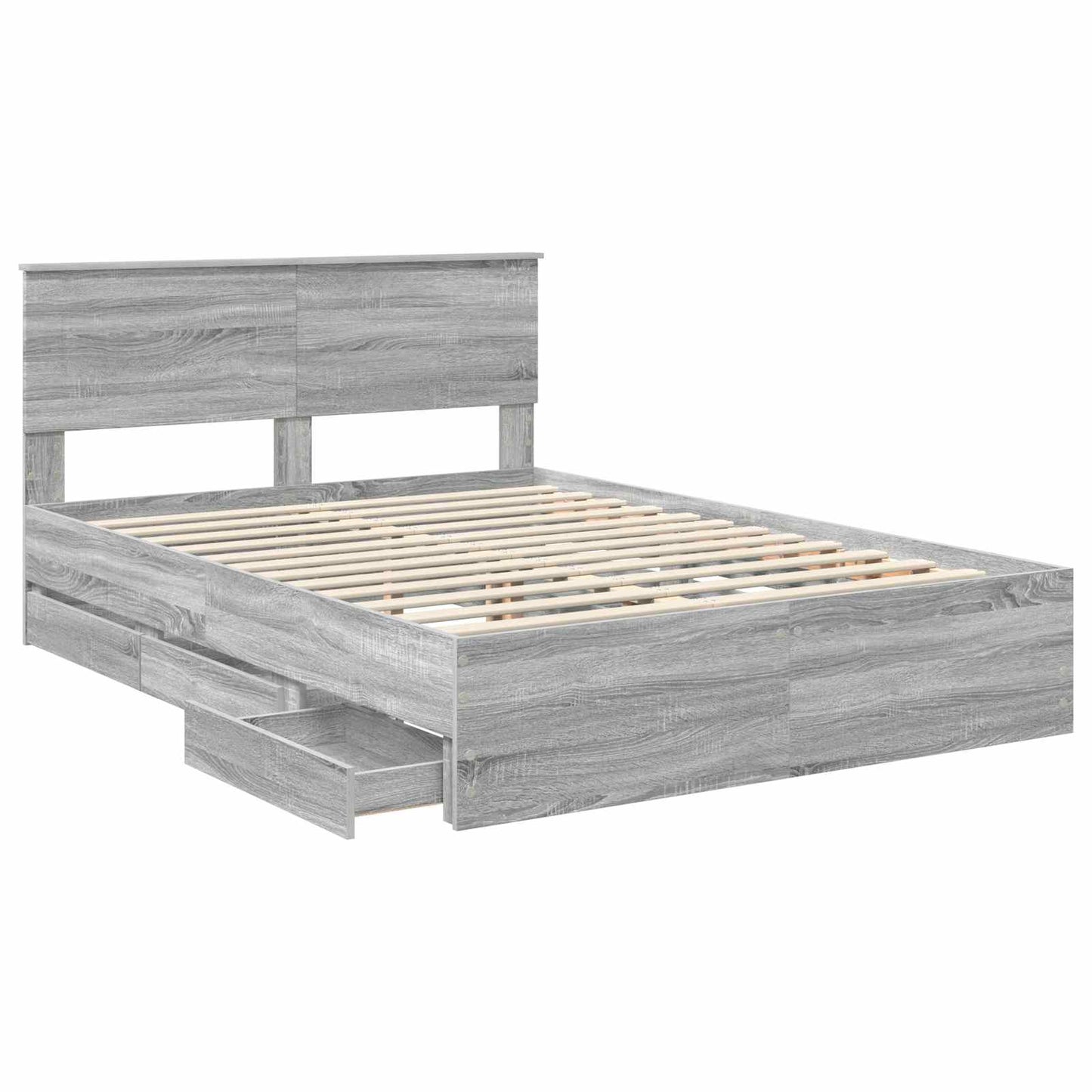 vidaXL Σκελετός Κρεβατιού Γκρίζο Σονομα 160 x 200 cm Μηχανήματος Ξύλο