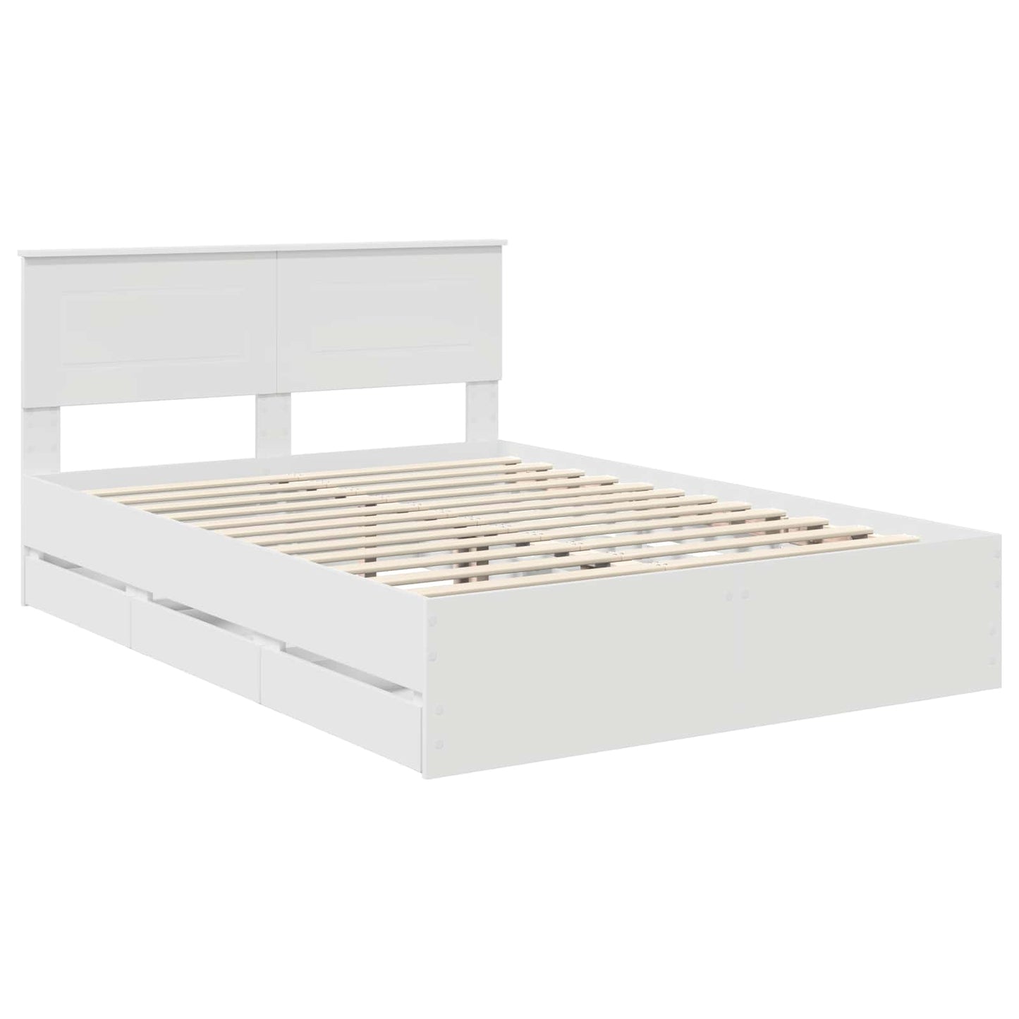 vidaXL Σκελετός Κρεβατιού Λευκό 140 x 190 cm Μηχανήματος Ξύλο