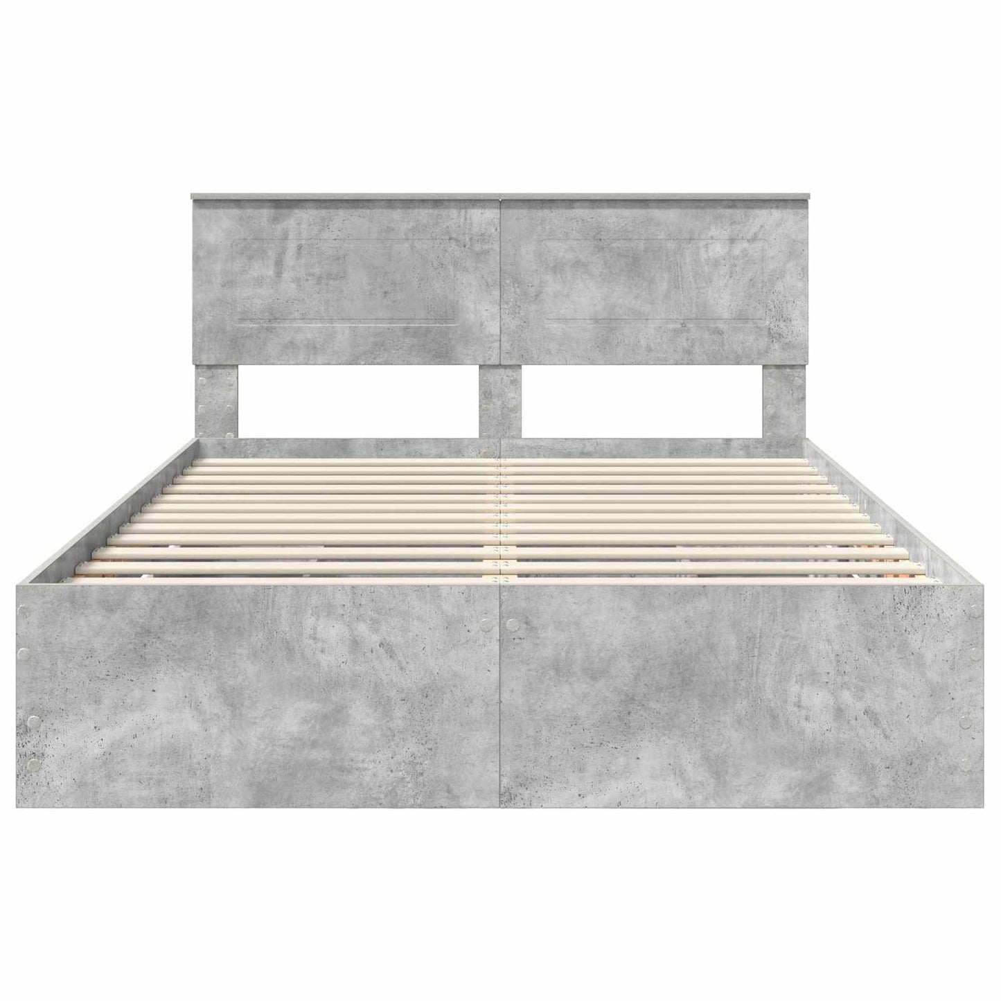 vidaXL Σκελετός Κρεβατιού Σκυρόδεμα Γκρι 140 x 190 cm Μηχανήματος Ξύλο