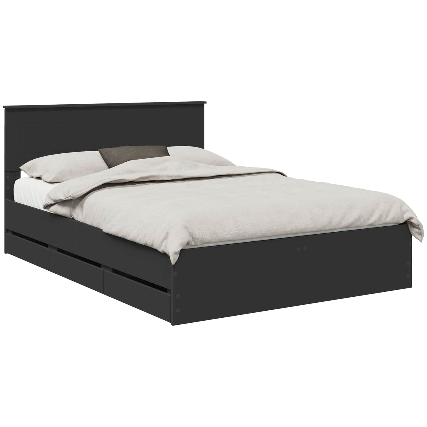vidaXL Σκελετός Κρεβατιού Μαύρο 140 x 200 cm Μηχανήματος Ξύλο