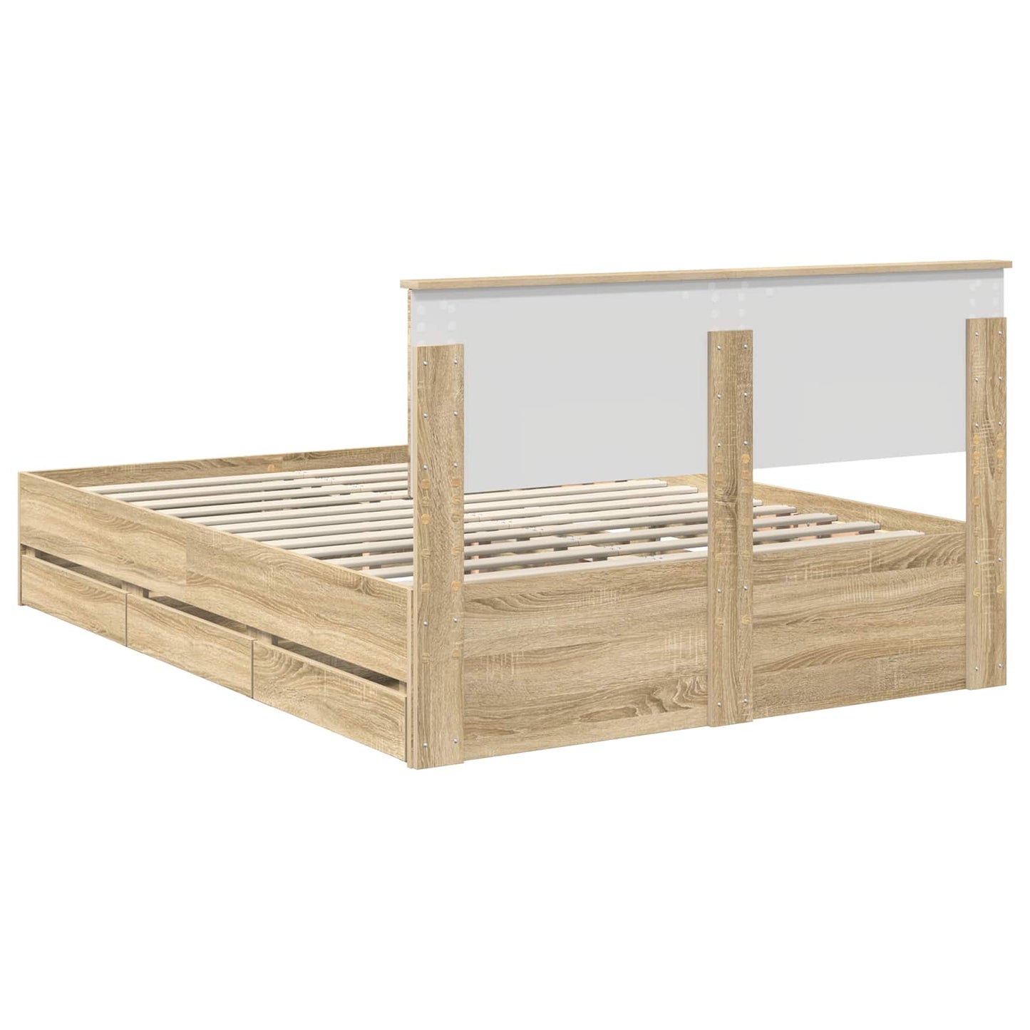 vidaXL Σκελετός Κρεβατιού Δρύς Sonoma 140 x 200 cm Μηχανήματος Ξύλο