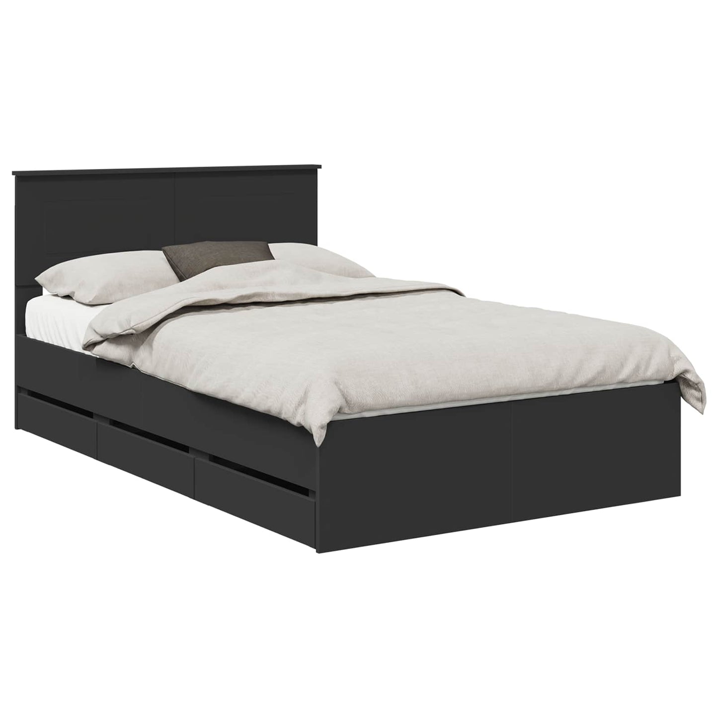 vidaXL Σκελετός Κρεβατιού Μαύρο 120 x 190 cm Μηχανήματος Ξύλο
